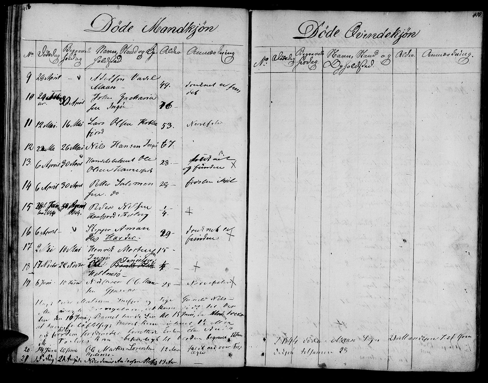 Måsøy sokneprestkontor, SATØ/S-1348/H/Ha/L0001kirke: Parish register (official) no. 1, 1806-1851, p. 428-429