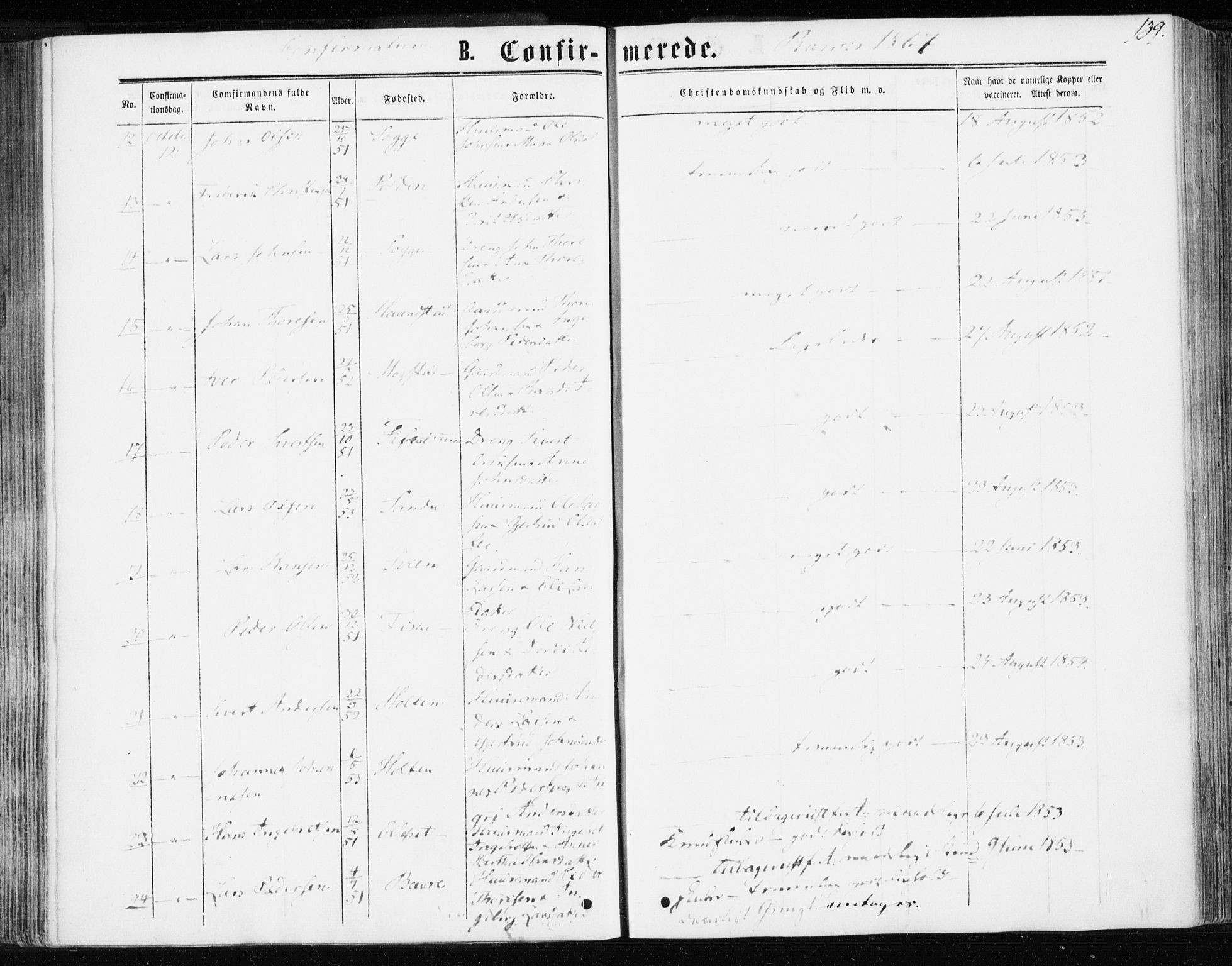 Ministerialprotokoller, klokkerbøker og fødselsregistre - Møre og Romsdal, AV/SAT-A-1454/595/L1045: Parish register (official) no. 595A07, 1863-1873, p. 139