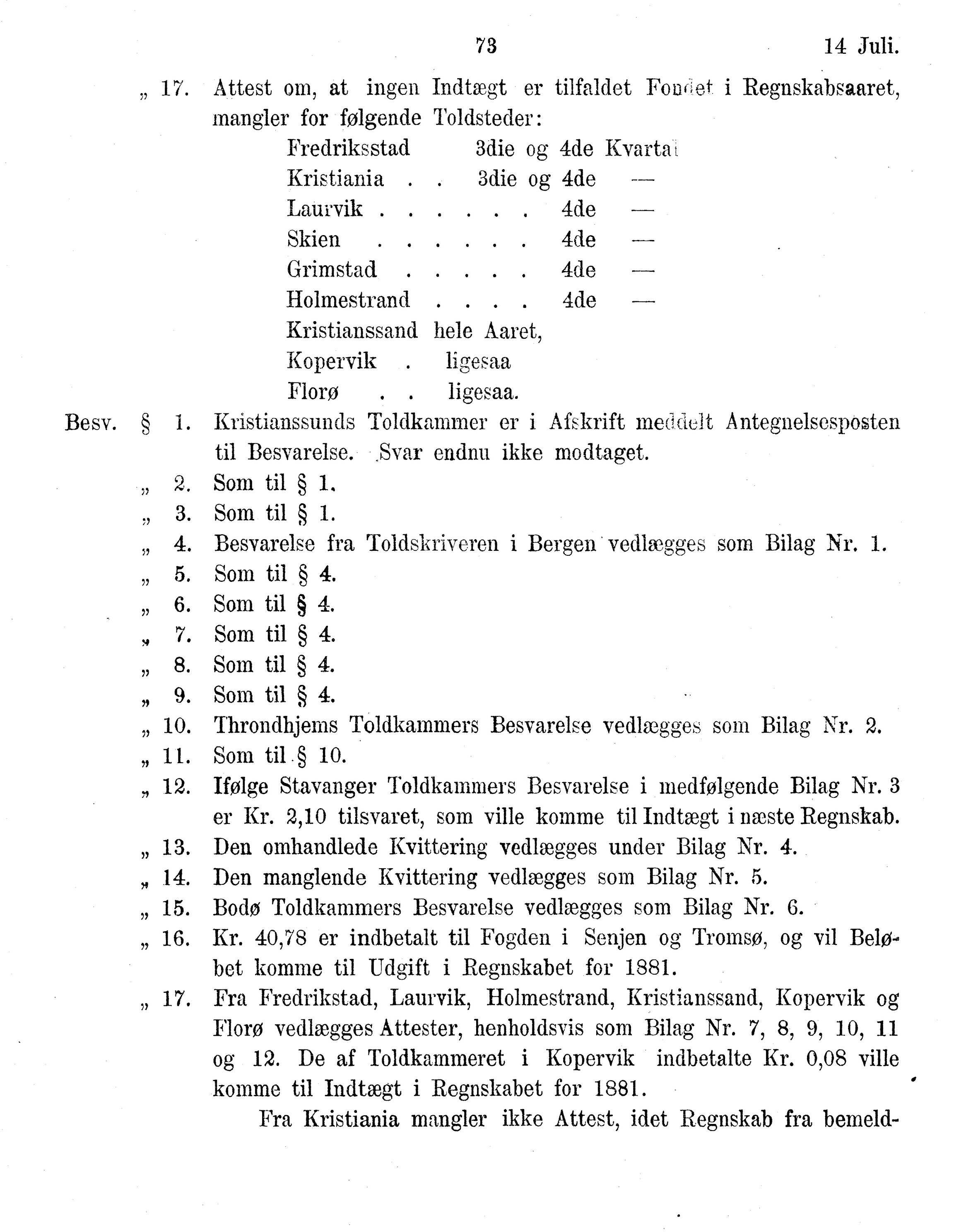 Nordland Fylkeskommune. Fylkestinget, AIN/NFK-17/176/A/Ac/L0014: Fylkestingsforhandlinger 1881-1885, 1881-1885