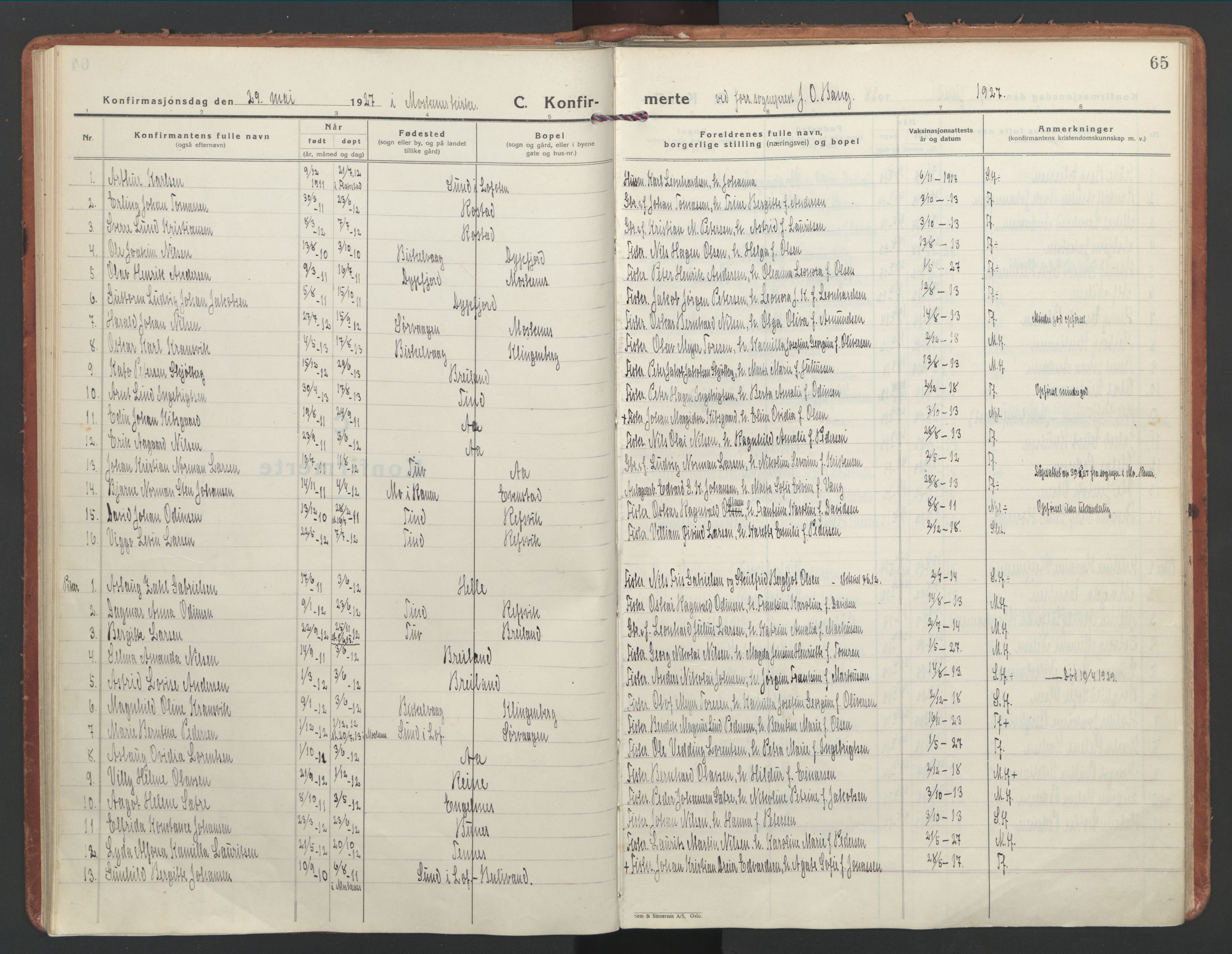 Ministerialprotokoller, klokkerbøker og fødselsregistre - Nordland, SAT/A-1459/886/L1223: Parish register (official) no. 886A05, 1926-1938, p. 65