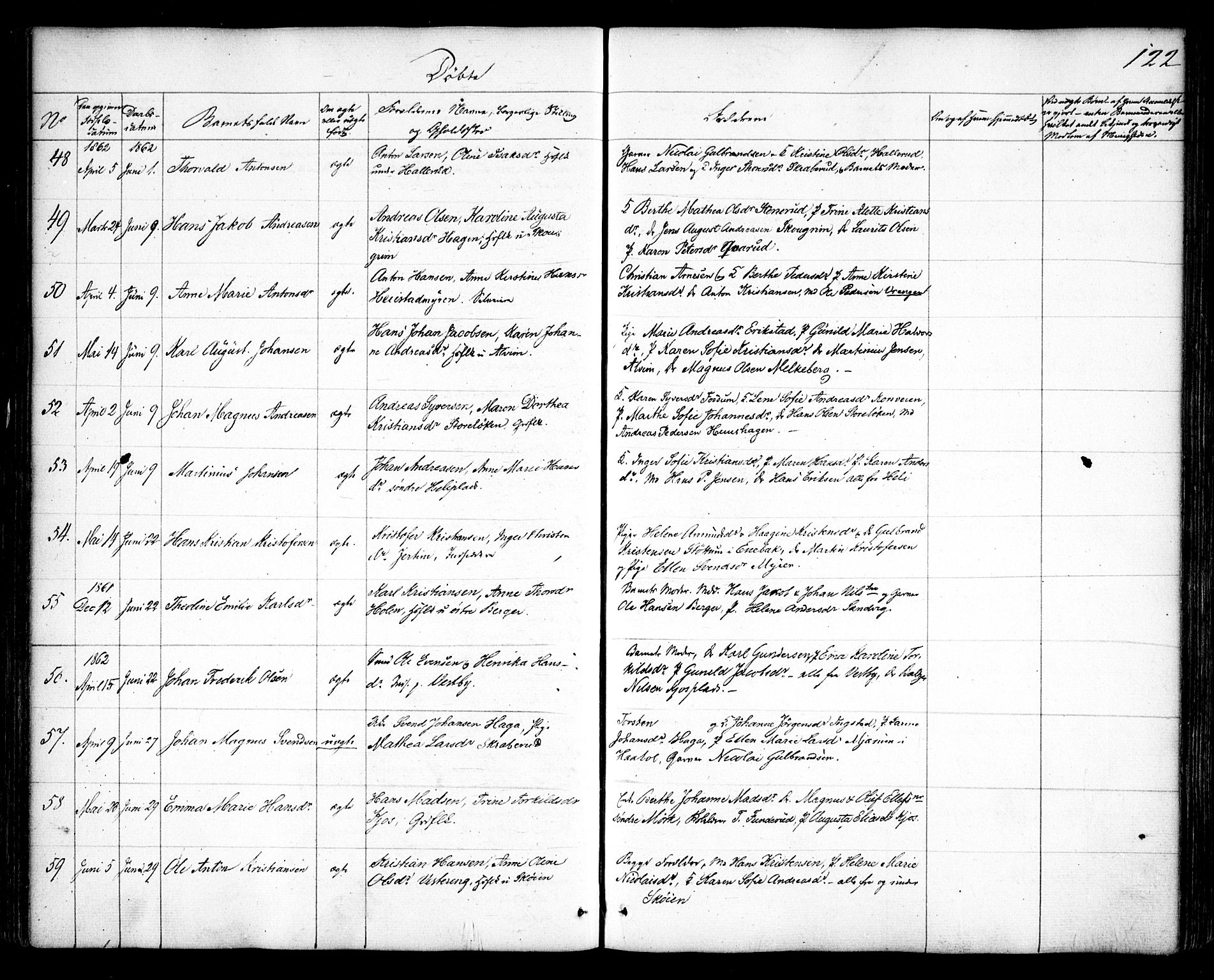 Spydeberg prestekontor Kirkebøker, SAO/A-10924/F/Fa/L0005: Parish register (official) no. I 5, 1842-1862, p. 122