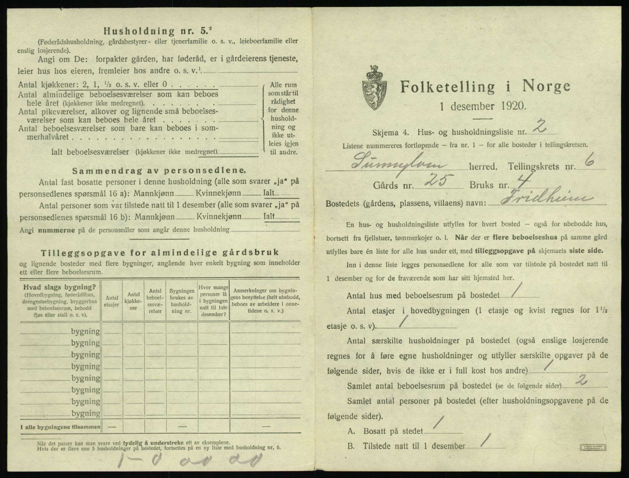 SAT, 1920 census for Sunnylven, 1920, p. 344