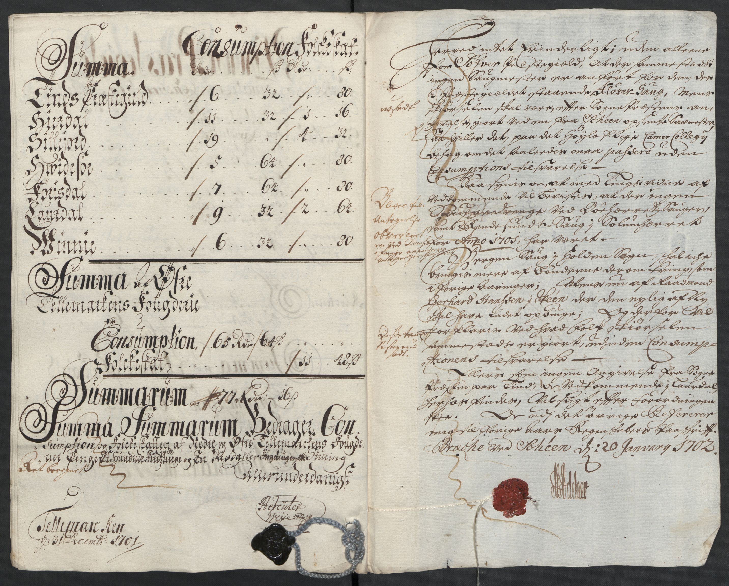 Rentekammeret inntil 1814, Reviderte regnskaper, Fogderegnskap, AV/RA-EA-4092/R36/L2105: Fogderegnskap Øvre og Nedre Telemark og Bamble, 1701, p. 114