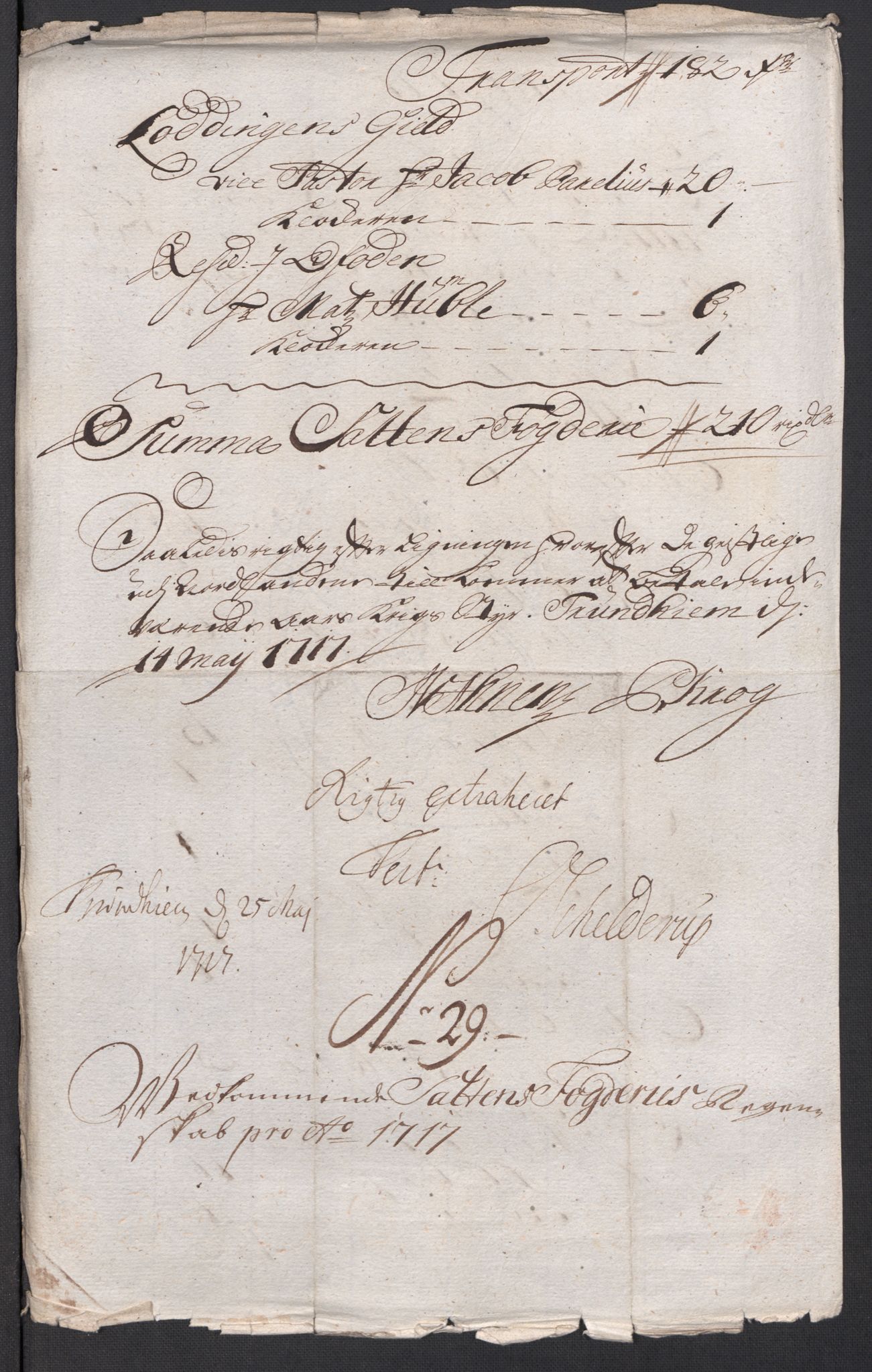 Rentekammeret inntil 1814, Reviderte regnskaper, Fogderegnskap, AV/RA-EA-4092/R66/L4587: Fogderegnskap Salten, 1717, p. 218