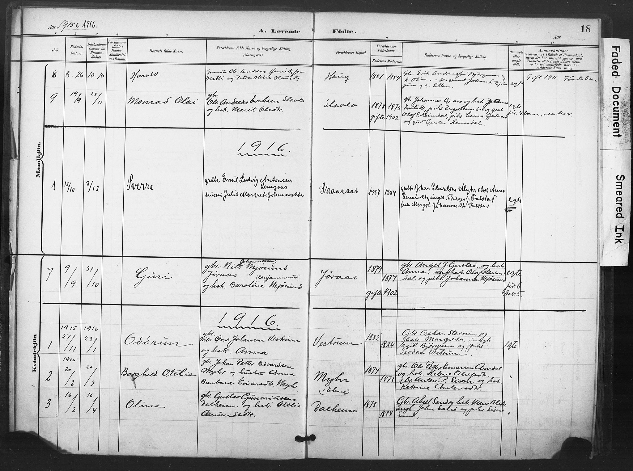 Ministerialprotokoller, klokkerbøker og fødselsregistre - Nord-Trøndelag, SAT/A-1458/719/L0179: Parish register (official) no. 719A02, 1901-1923, p. 18