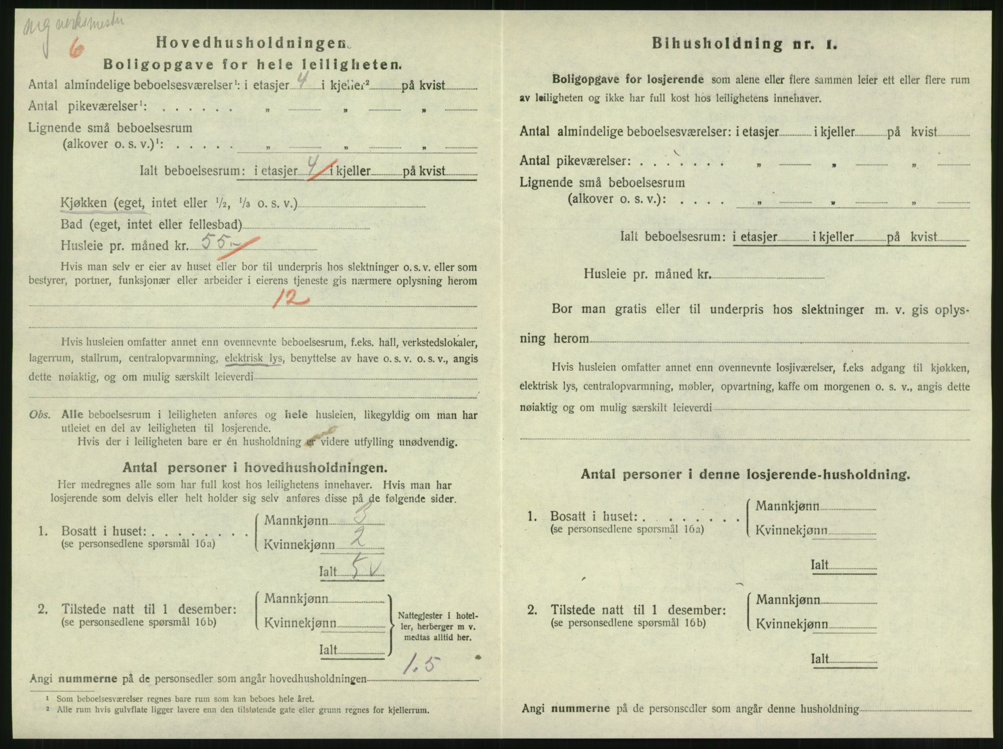 SAT, 1920 census for Steinkjer, 1920, p. 2225