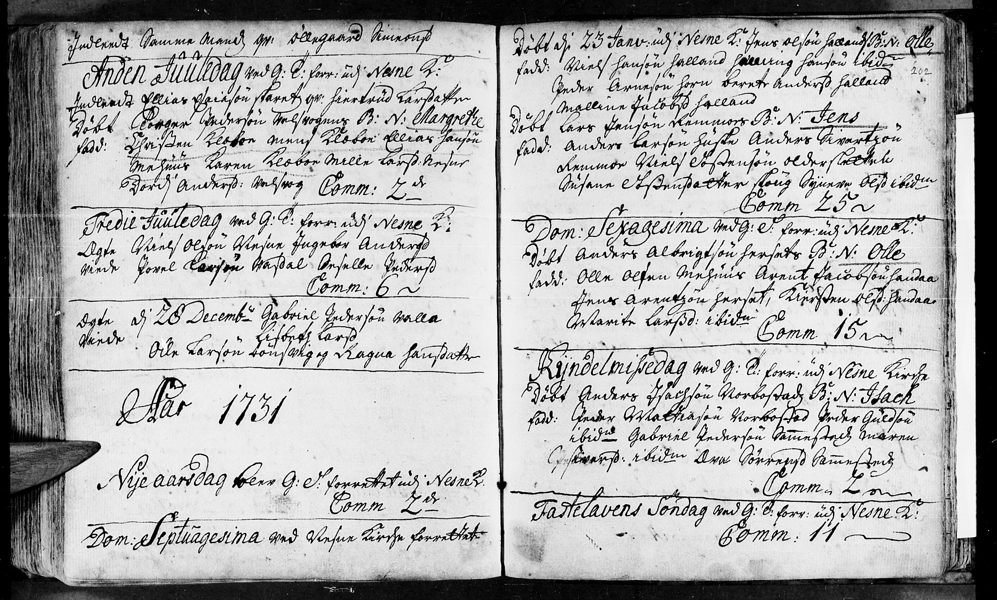 Ministerialprotokoller, klokkerbøker og fødselsregistre - Nordland, AV/SAT-A-1459/838/L0542: Parish register (official) no. 838A01, 1704-1737, p. 202