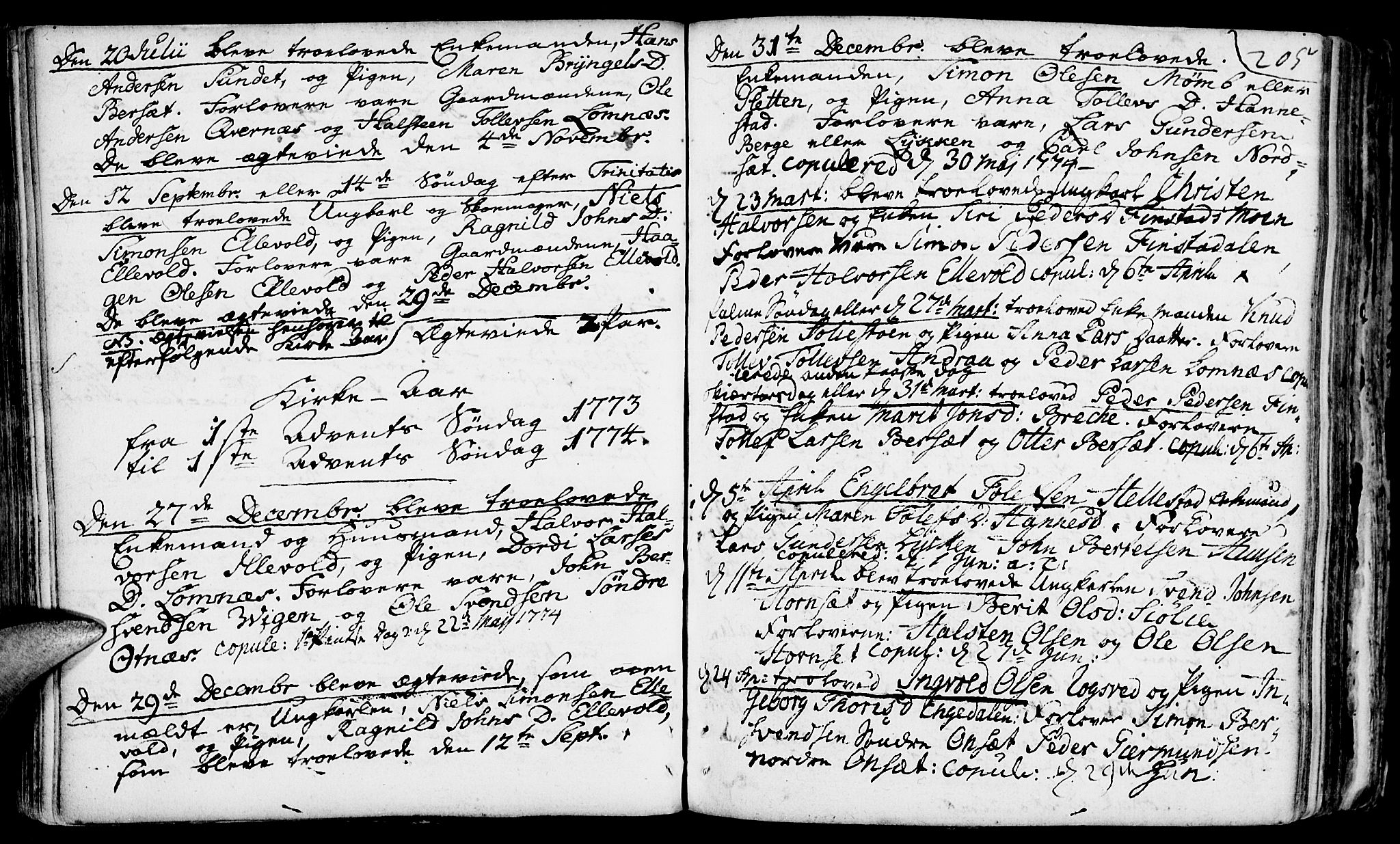 Rendalen prestekontor, SAH/PREST-054/H/Ha/Haa/L0001: Parish register (official) no. 1, 1733-1787, p. 205