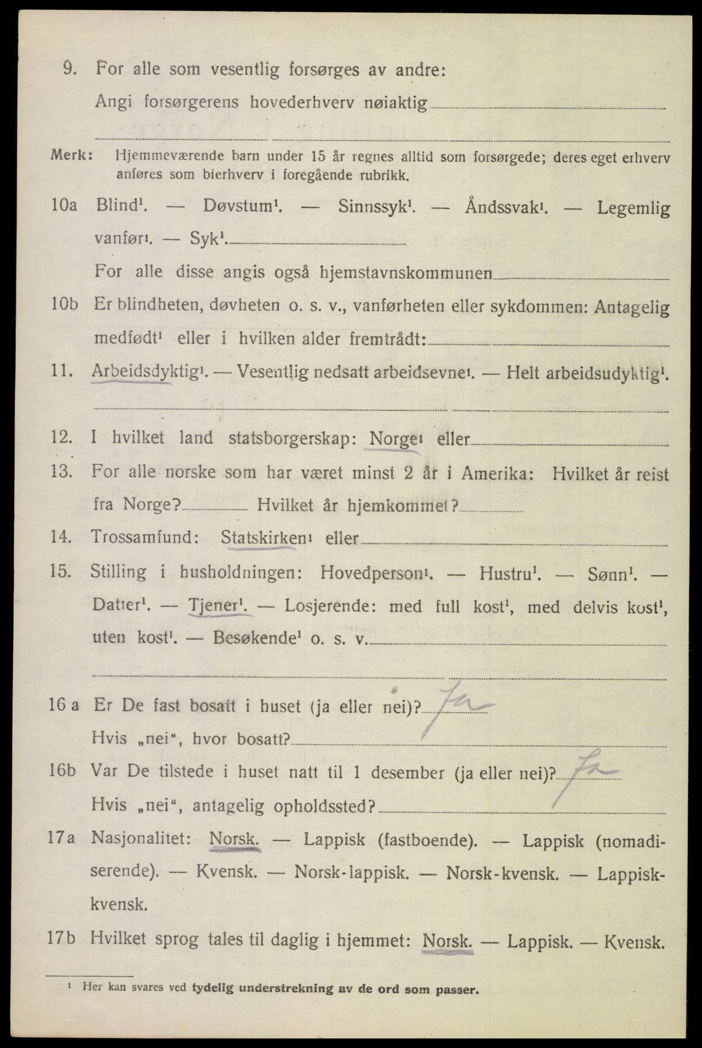 SAT, 1920 census for Evenes, 1920, p. 13197