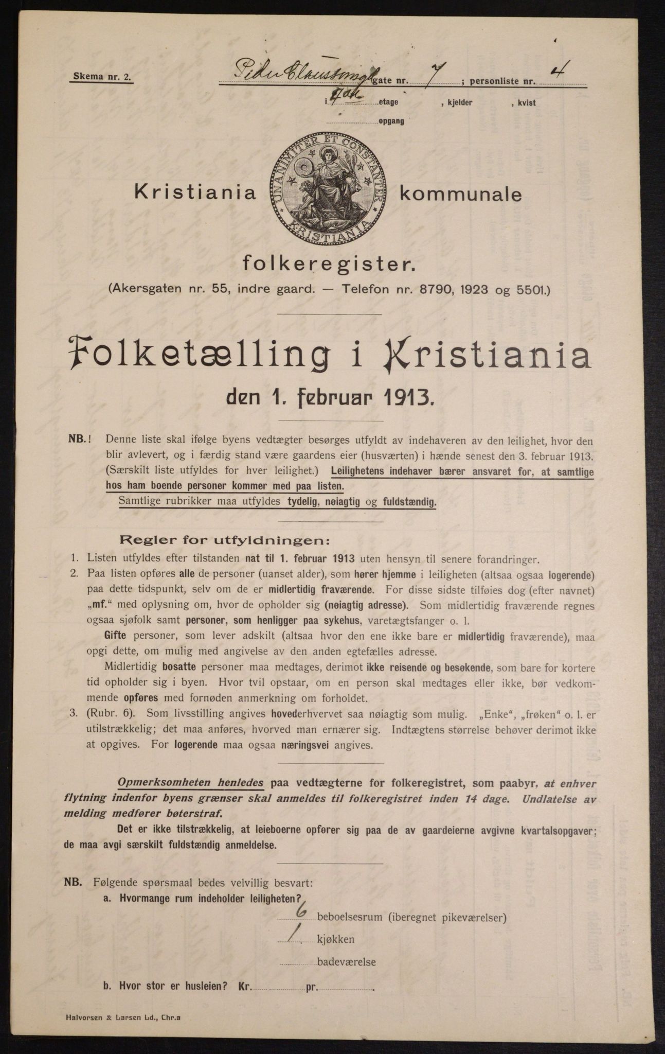 OBA, Municipal Census 1913 for Kristiania, 1913, p. 78955