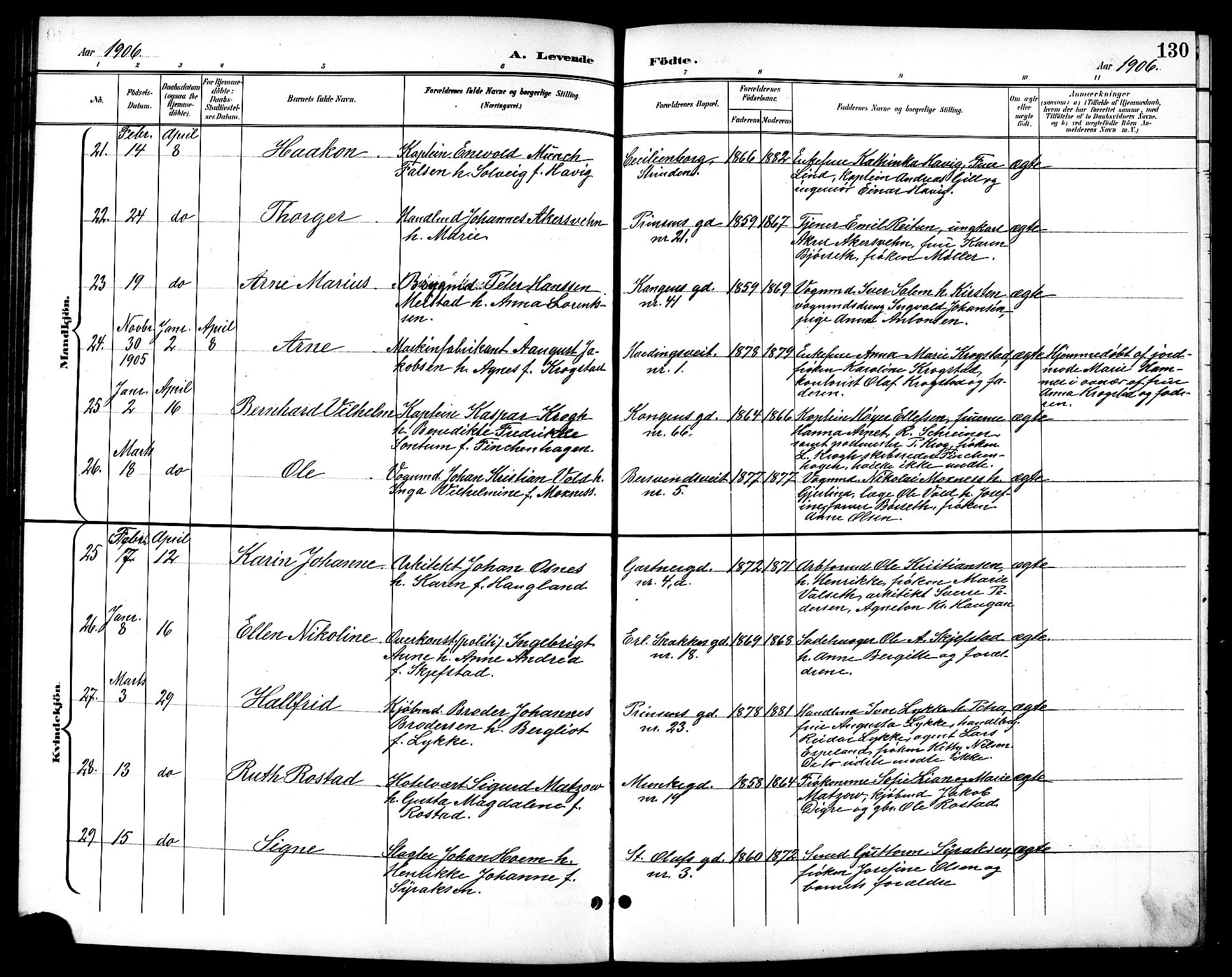 Ministerialprotokoller, klokkerbøker og fødselsregistre - Sør-Trøndelag, AV/SAT-A-1456/601/L0094: Parish register (copy) no. 601C12, 1898-1911, p. 130