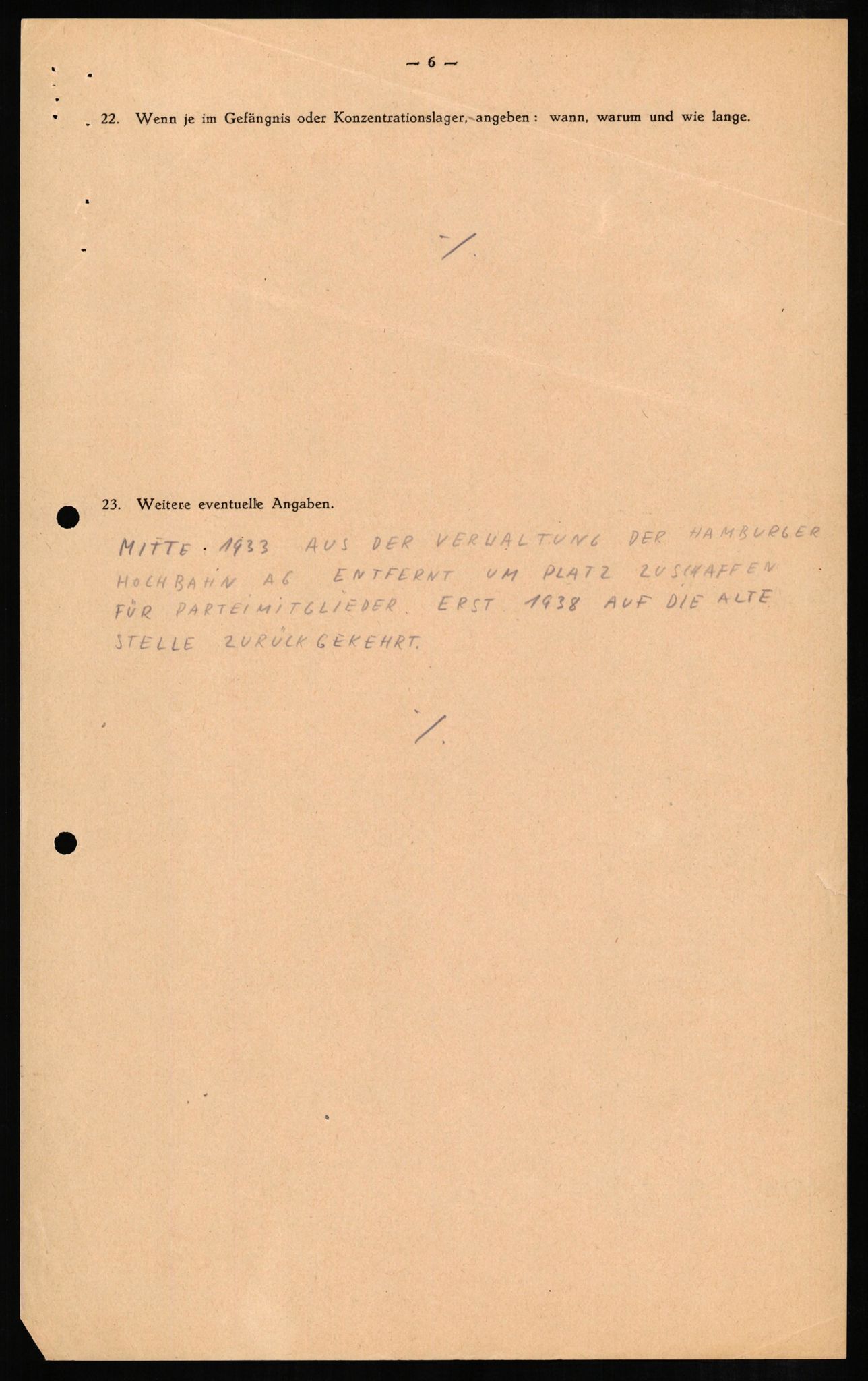 Forsvaret, Forsvarets overkommando II, AV/RA-RAFA-3915/D/Db/L0008: CI Questionaires. Tyske okkupasjonsstyrker i Norge. Tyskere., 1945-1946, p. 16