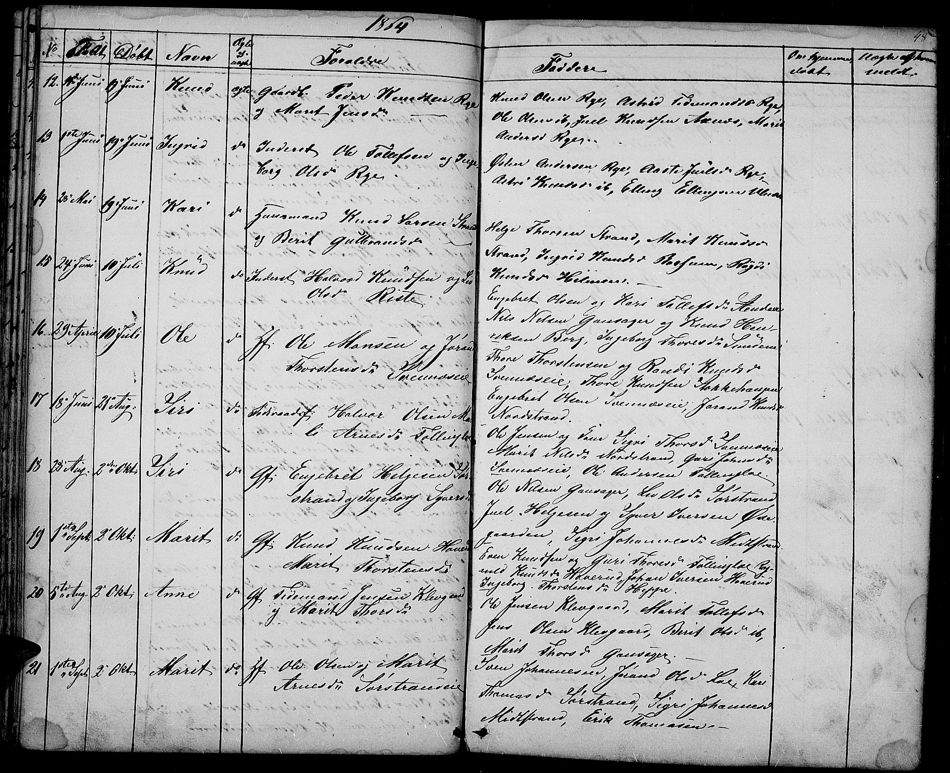 Nord-Aurdal prestekontor, AV/SAH-PREST-132/H/Ha/Hab/L0003: Parish register (copy) no. 3, 1842-1882, p. 48