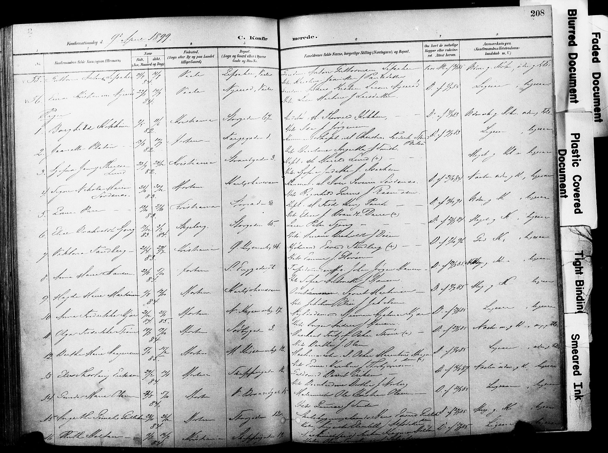 Horten kirkebøker, AV/SAKO-A-348/F/Fa/L0005: Parish register (official) no. 5, 1896-1904, p. 208