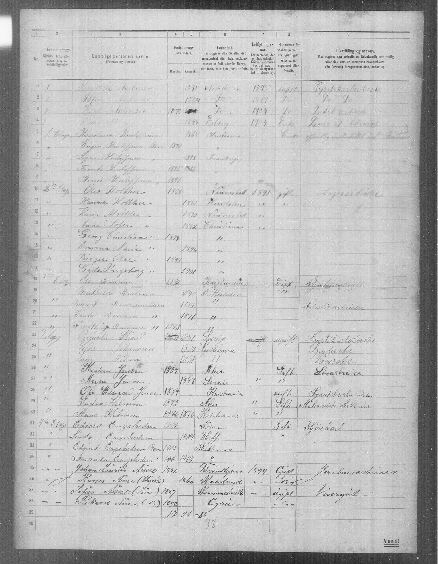 OBA, Municipal Census 1904 for Kristiania, 1904, p. 24166