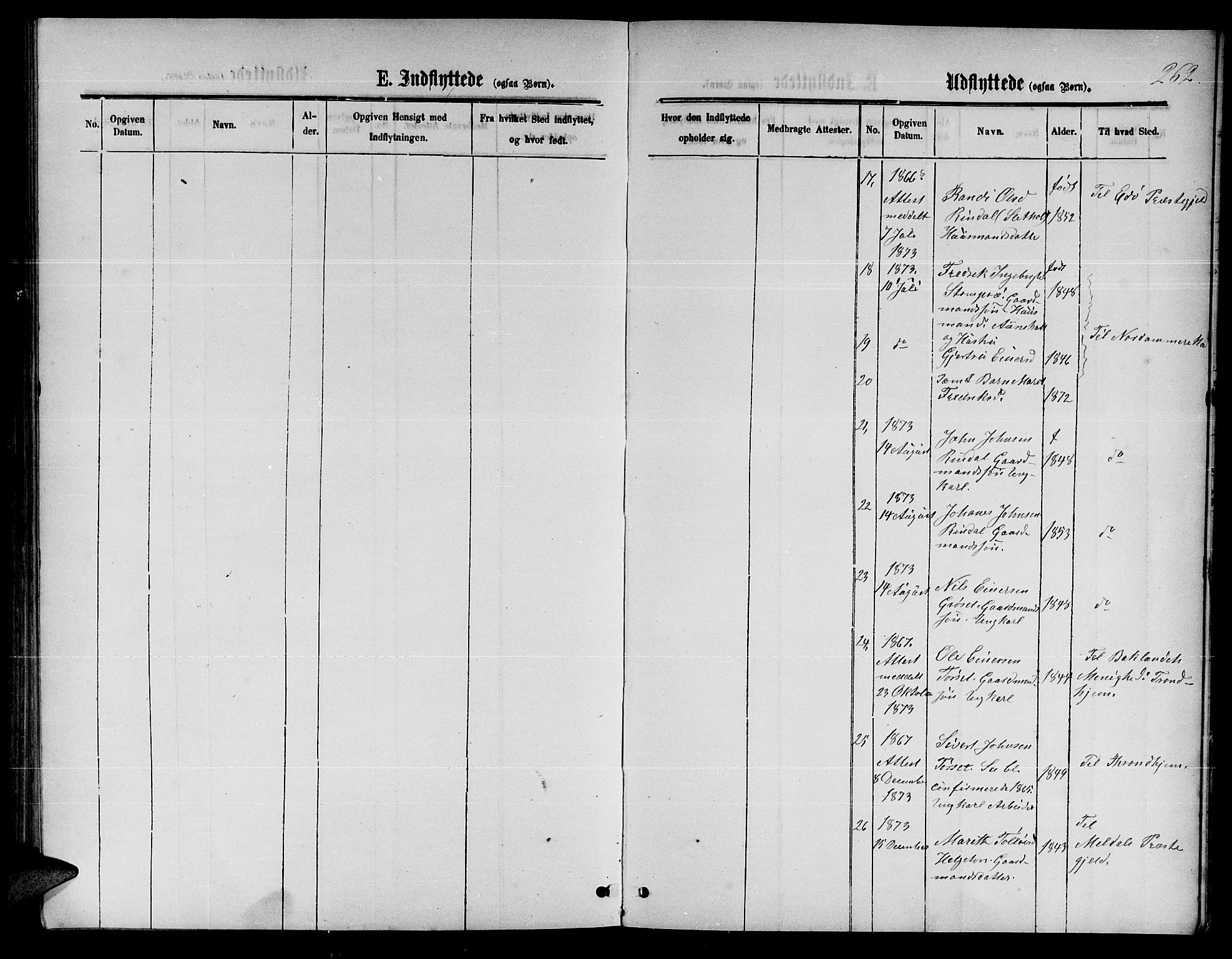 Ministerialprotokoller, klokkerbøker og fødselsregistre - Møre og Romsdal, AV/SAT-A-1454/598/L1076: Parish register (copy) no. 598C01, 1867-1878, p. 262