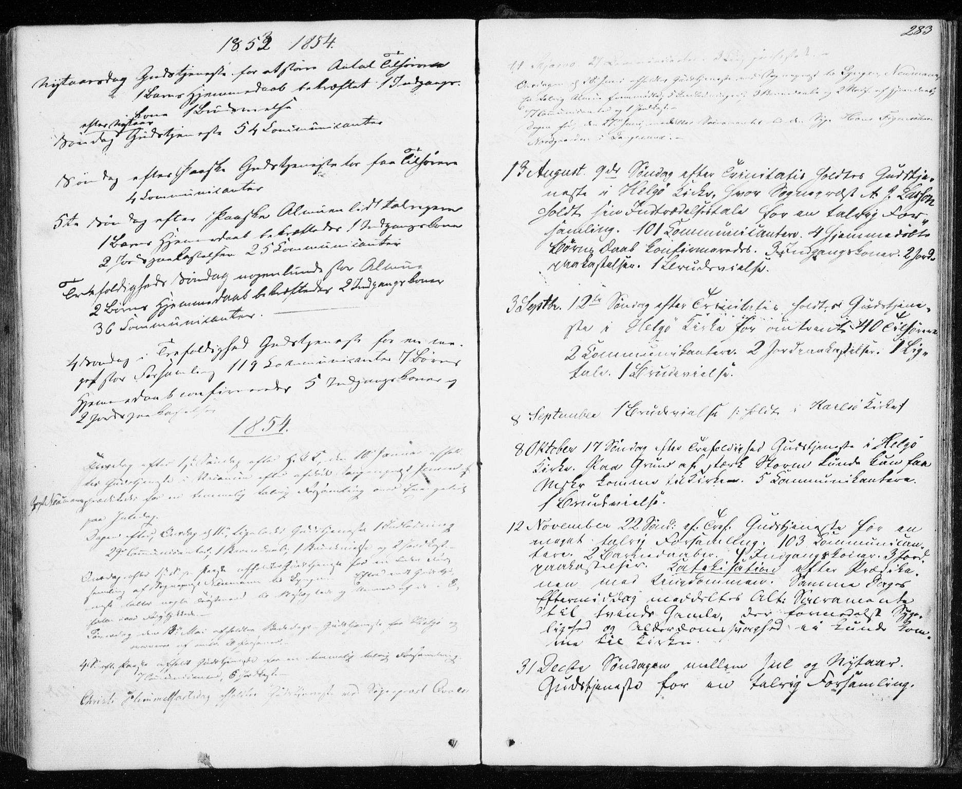 Karlsøy sokneprestembete, AV/SATØ-S-1299/H/Ha/Haa/L0009kirke: Parish register (official) no. 9, 1838-1867, p. 283