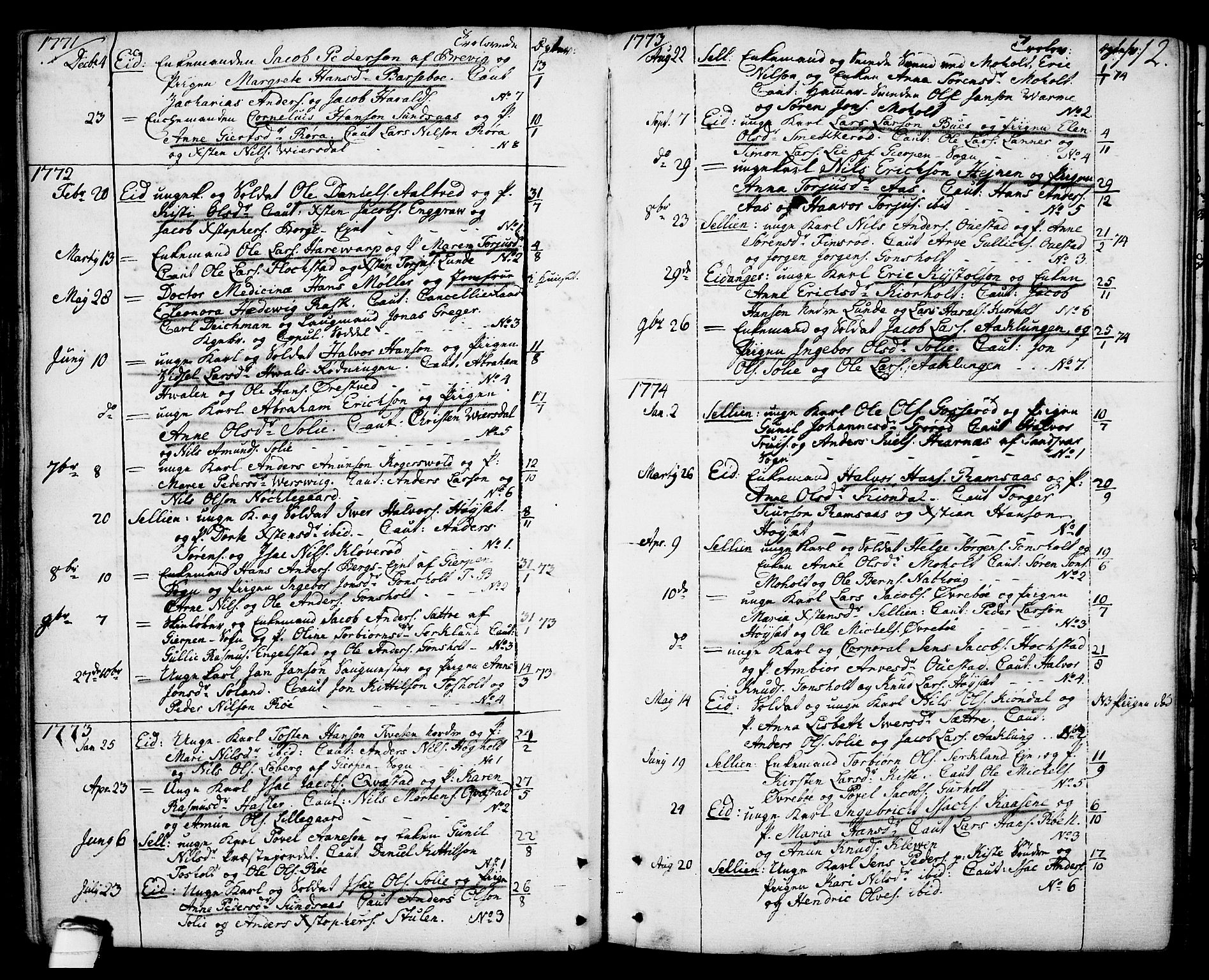 Eidanger kirkebøker, SAKO/A-261/F/Fa/L0006: Parish register (official) no. 6, 1764-1814, p. 112