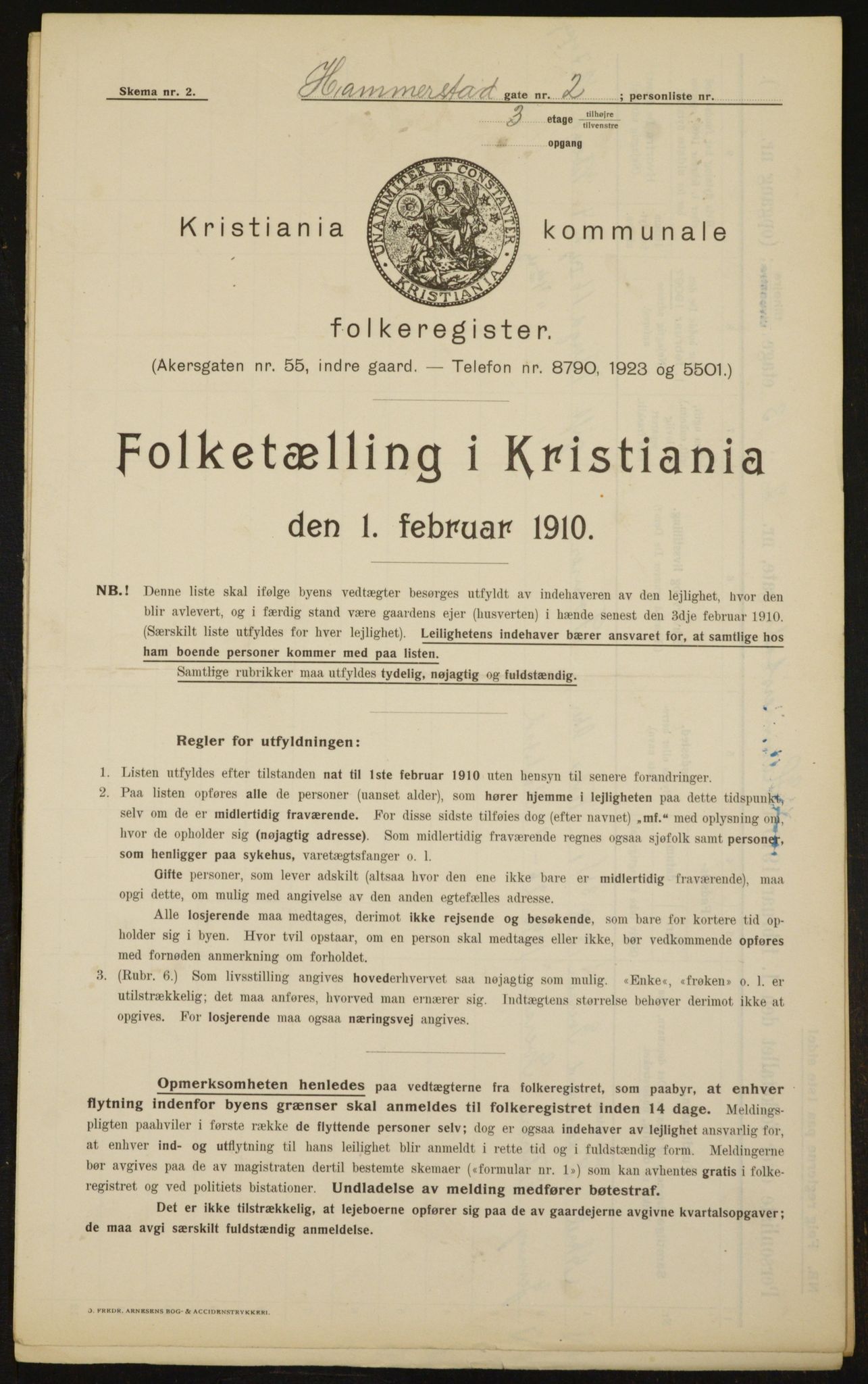 OBA, Municipal Census 1910 for Kristiania, 1910, p. 32390