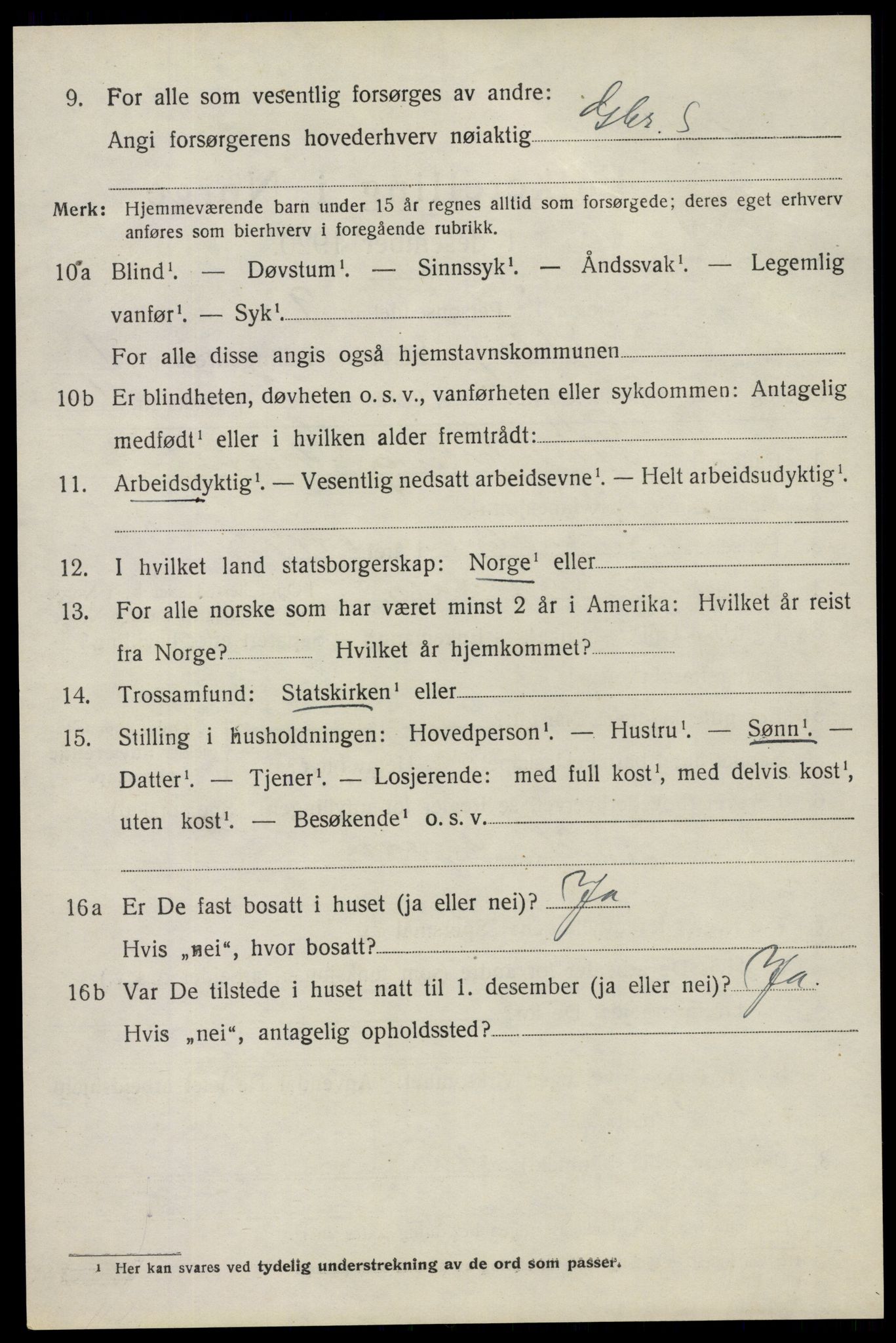 SAO, 1920 census for Spydeberg, 1920, p. 2582