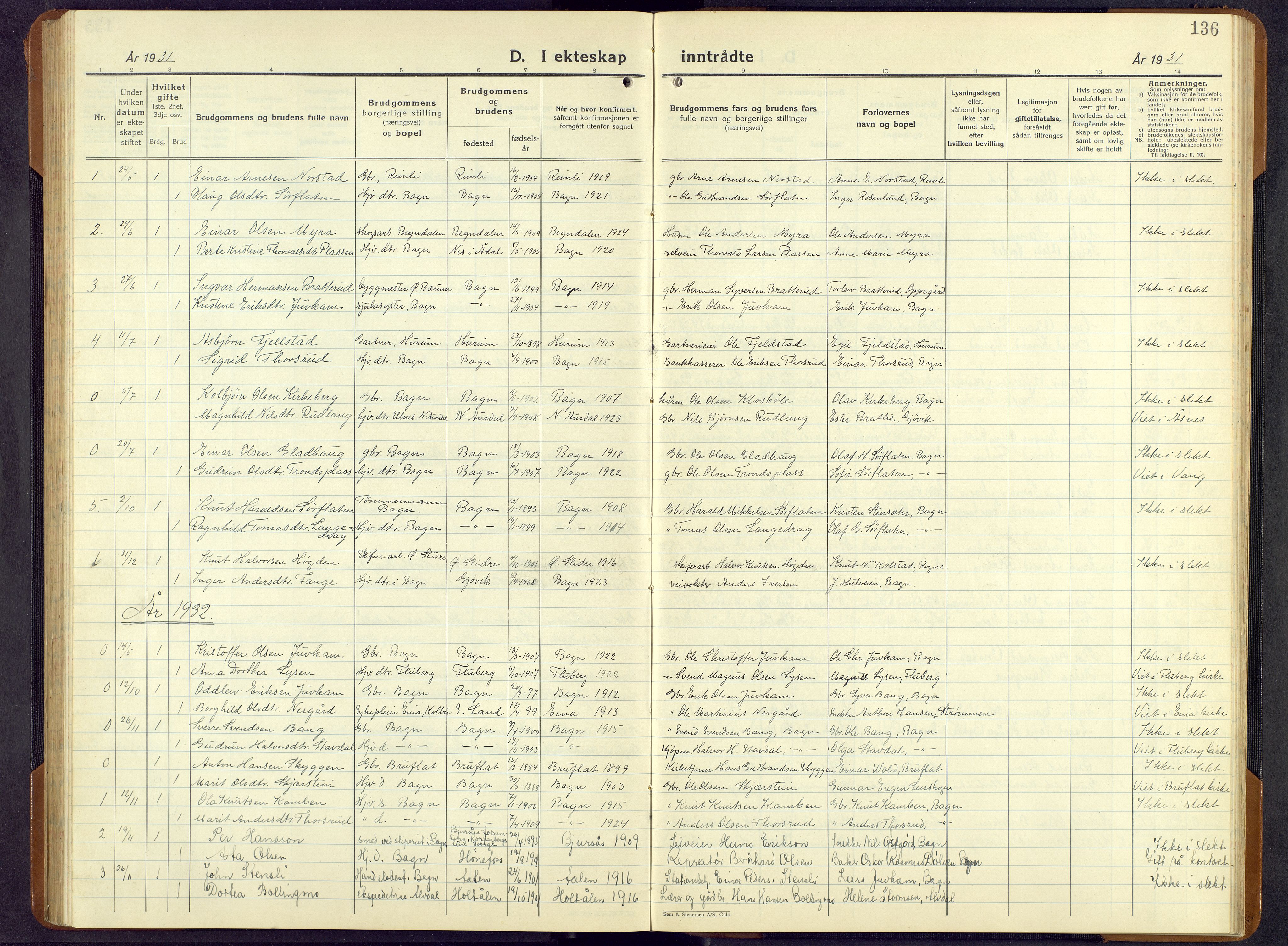 Sør-Aurdal prestekontor, AV/SAH-PREST-128/H/Ha/Hab/L0011: Parish register (copy) no. 11, 1922-1950, p. 136