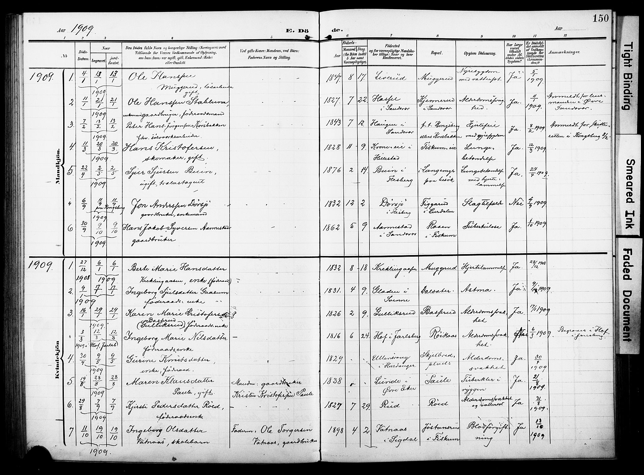 Fiskum kirkebøker, AV/SAKO-A-15/F/Fa/L0004: Parish register (official) no. 4, 1906-1924, p. 150