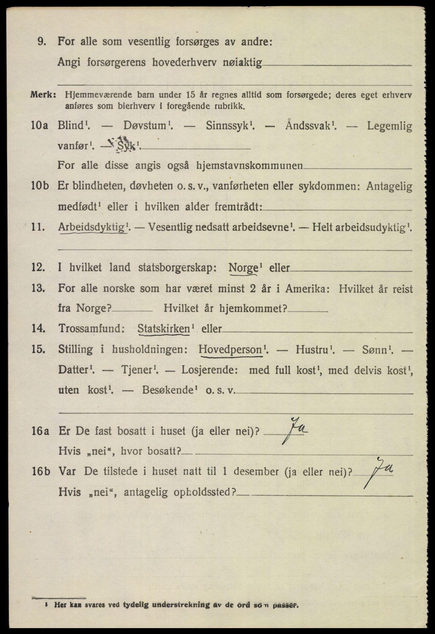 SAH, 1920 census for Vinger, 1920, p. 10207