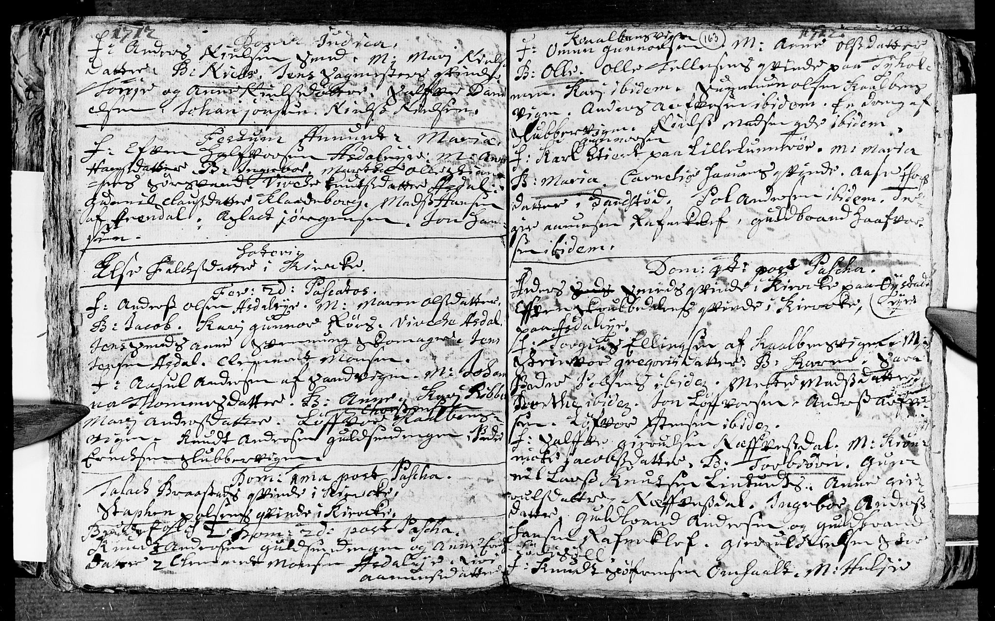 Øyestad sokneprestkontor, AV/SAK-1111-0049/F/Fa/L0002: Parish register (official) no. A 2, 1692-1722, p. 163