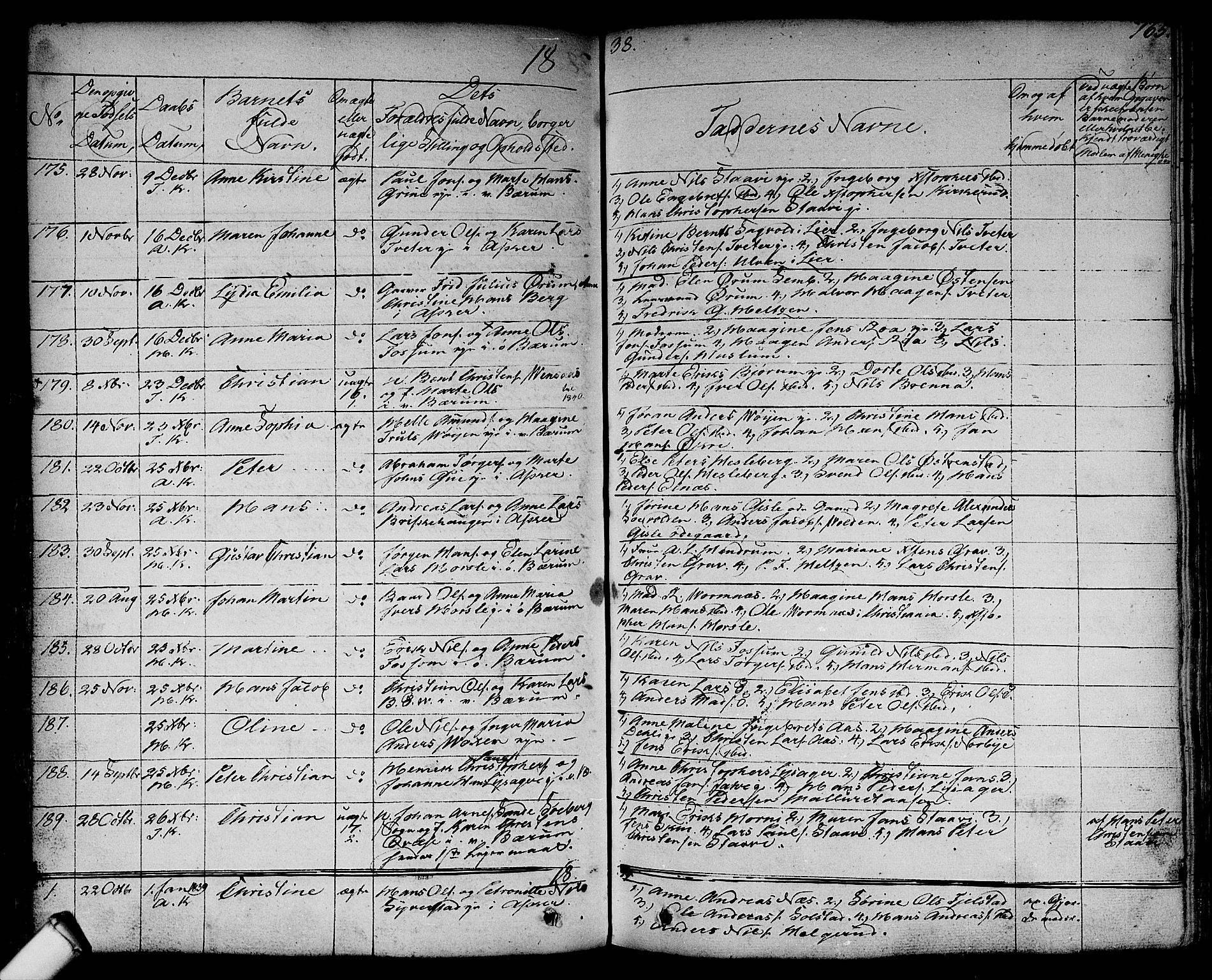 Asker prestekontor Kirkebøker, SAO/A-10256a/F/Fa/L0007: Parish register (official) no. I 7, 1825-1864, p. 165