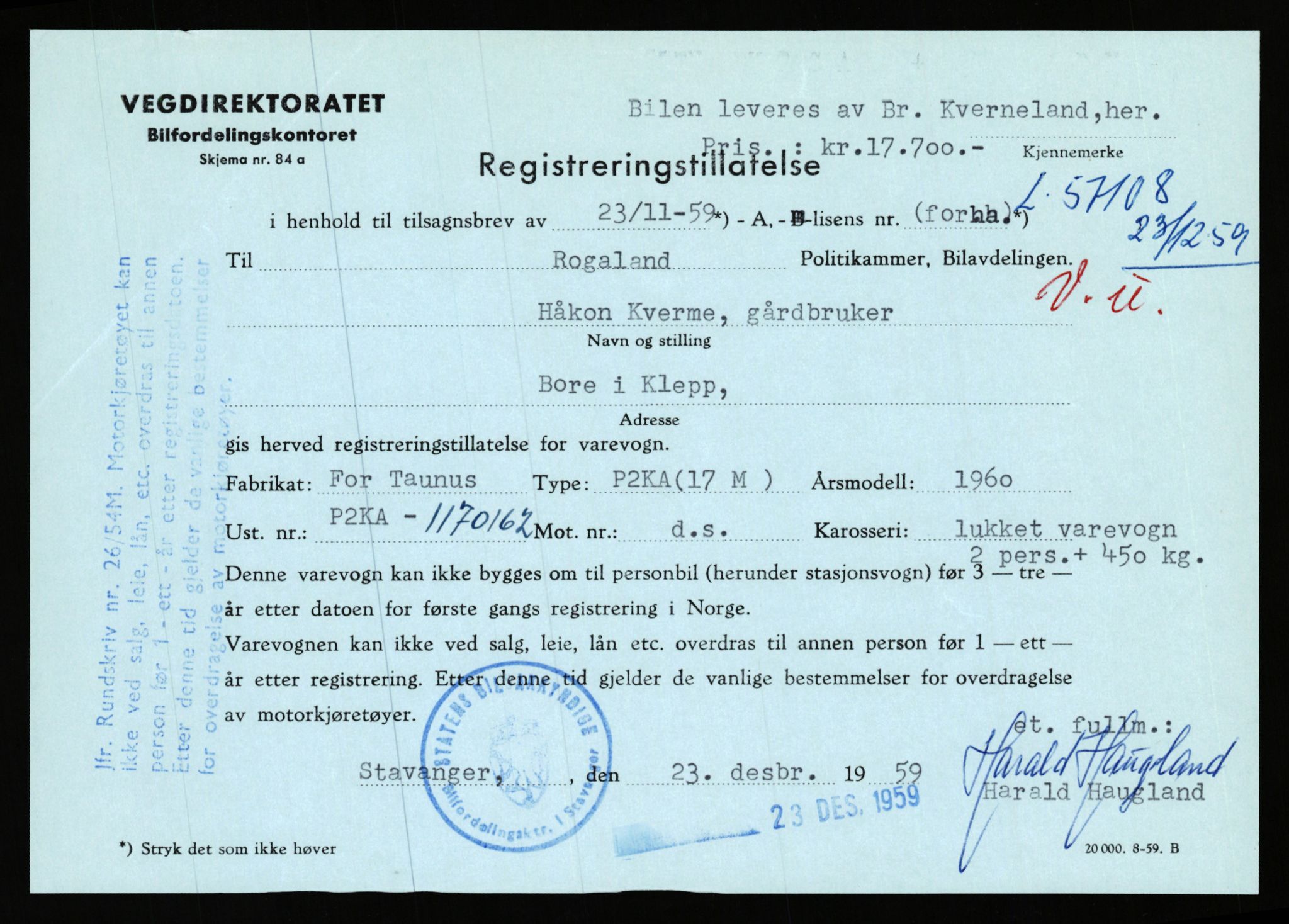 Stavanger trafikkstasjon, AV/SAST-A-101942/0/F/L0056: L-56500 - L-57199, 1930-1971, p. 2056