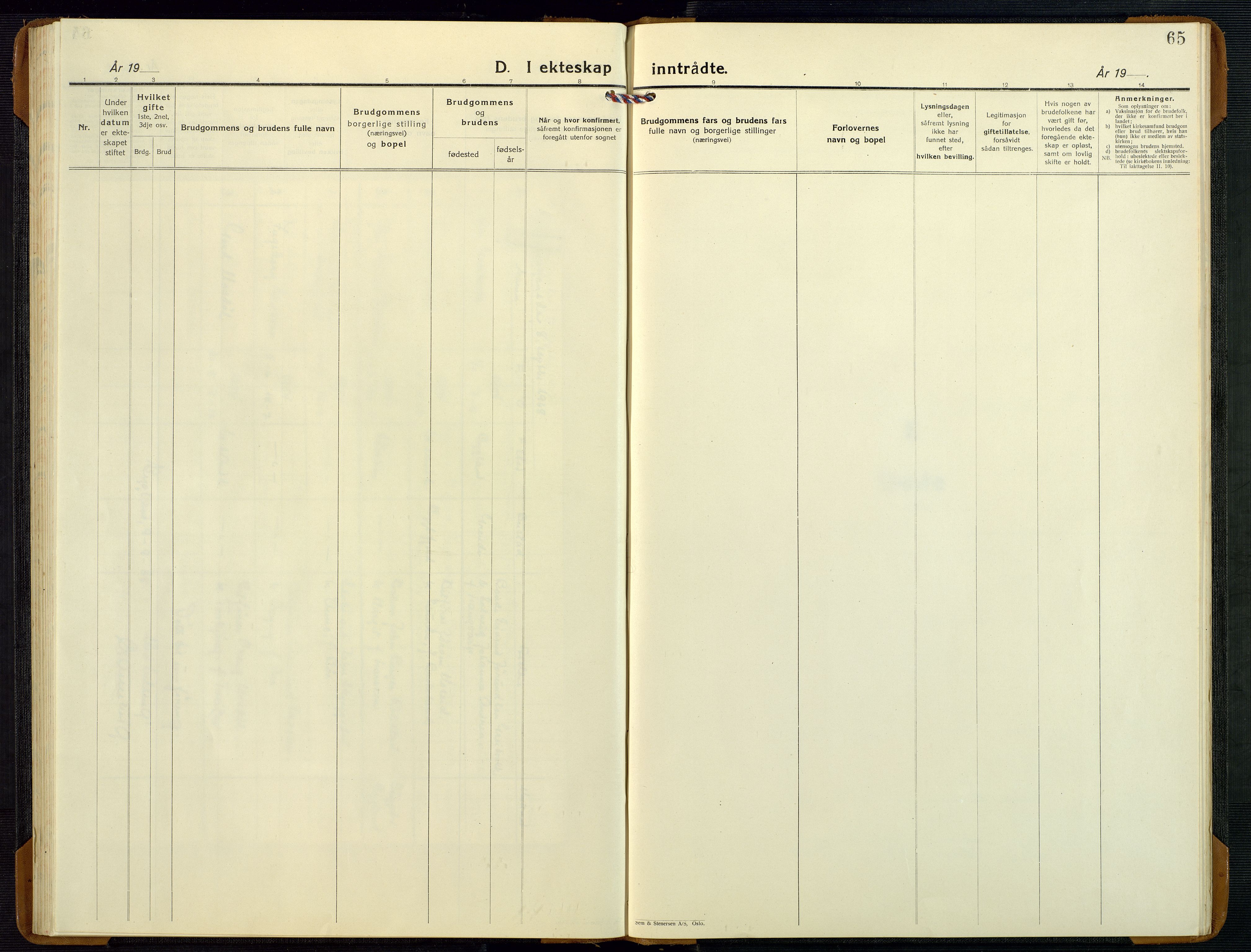 Bygland sokneprestkontor, AV/SAK-1111-0006/F/Fb/Fbd/L0004: Parish register (copy) no. B 4, 1926-1971, p. 65