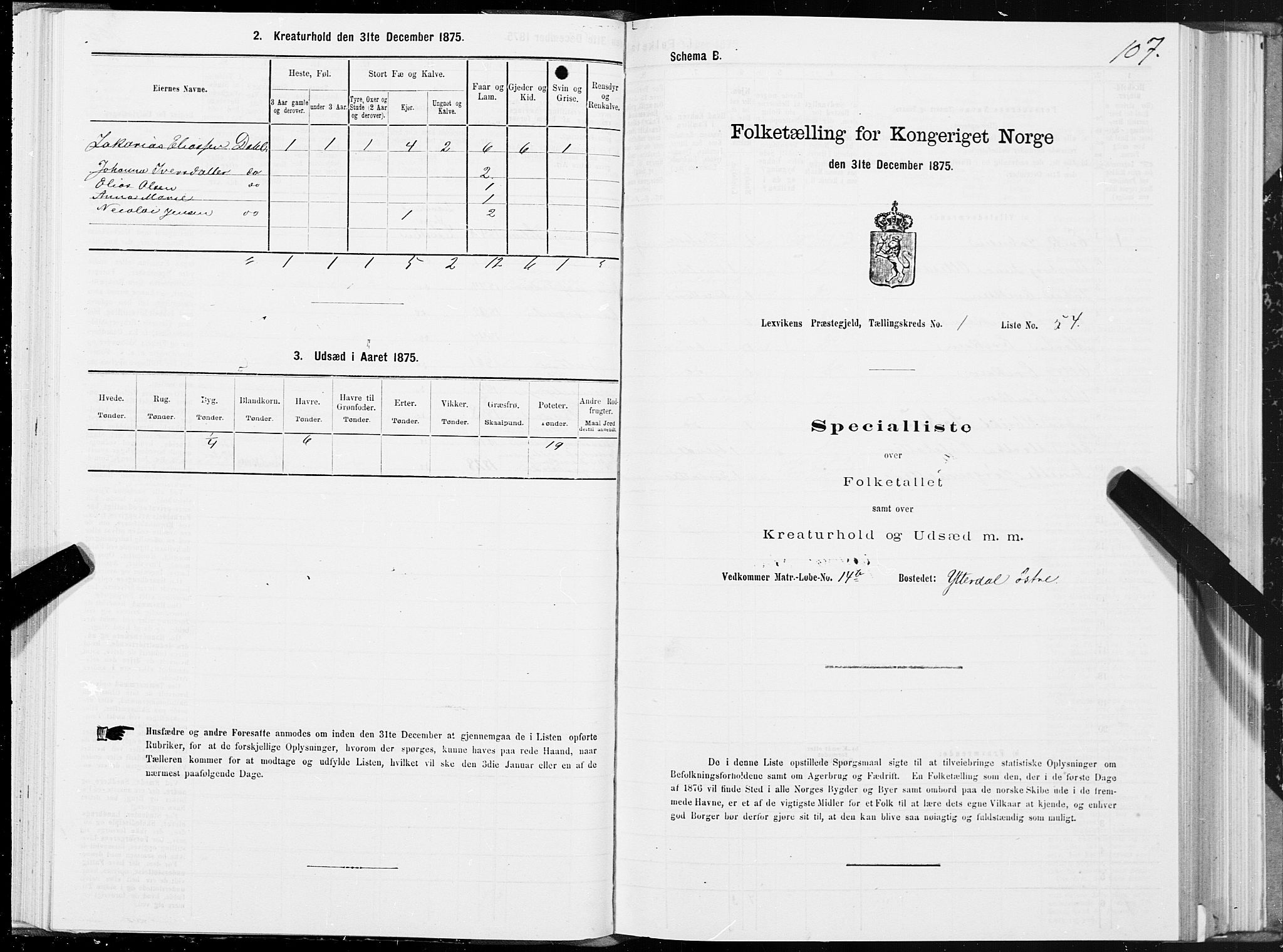 SAT, 1875 census for 1718P Leksvik, 1875, p. 1107