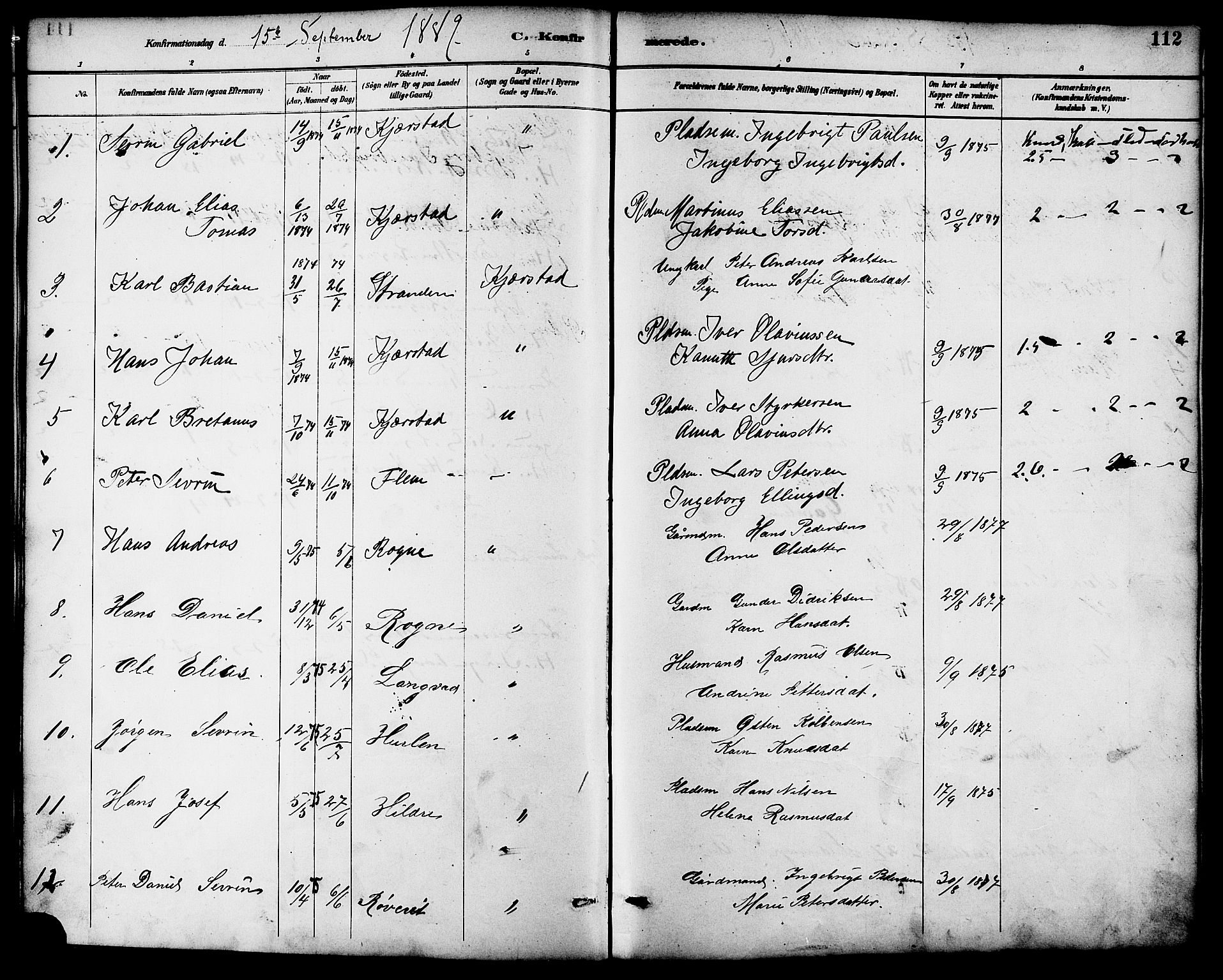 Ministerialprotokoller, klokkerbøker og fødselsregistre - Møre og Romsdal, AV/SAT-A-1454/536/L0501: Parish register (official) no. 536A10, 1884-1896, p. 112