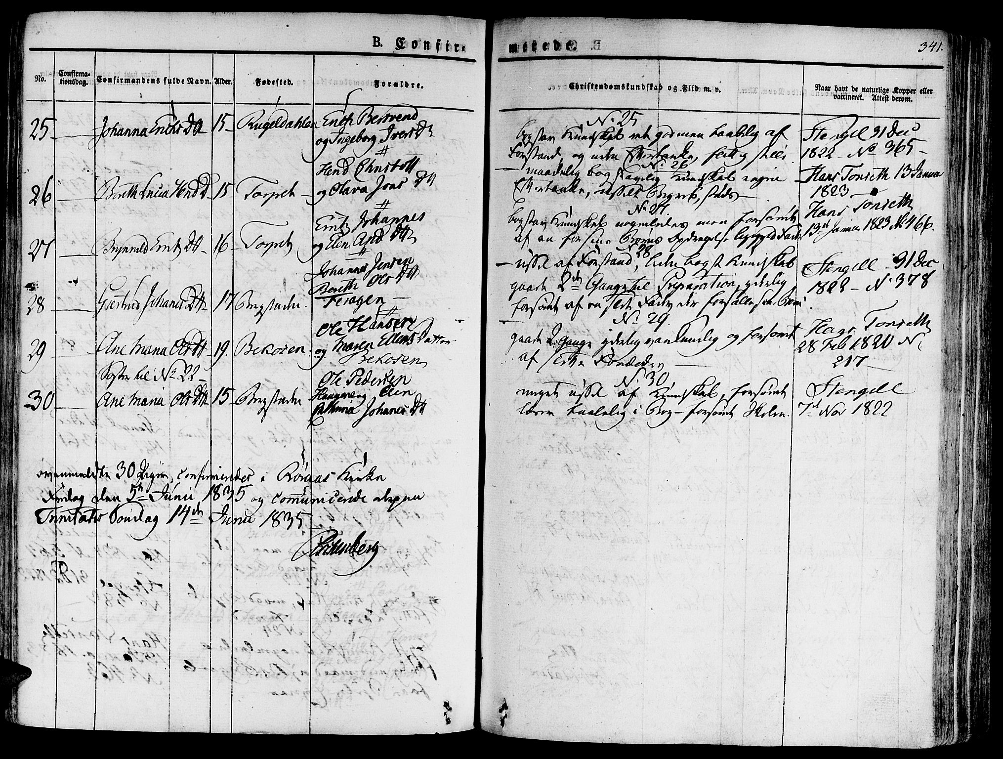 Ministerialprotokoller, klokkerbøker og fødselsregistre - Sør-Trøndelag, SAT/A-1456/681/L0930: Parish register (official) no. 681A08, 1829-1844, p. 341