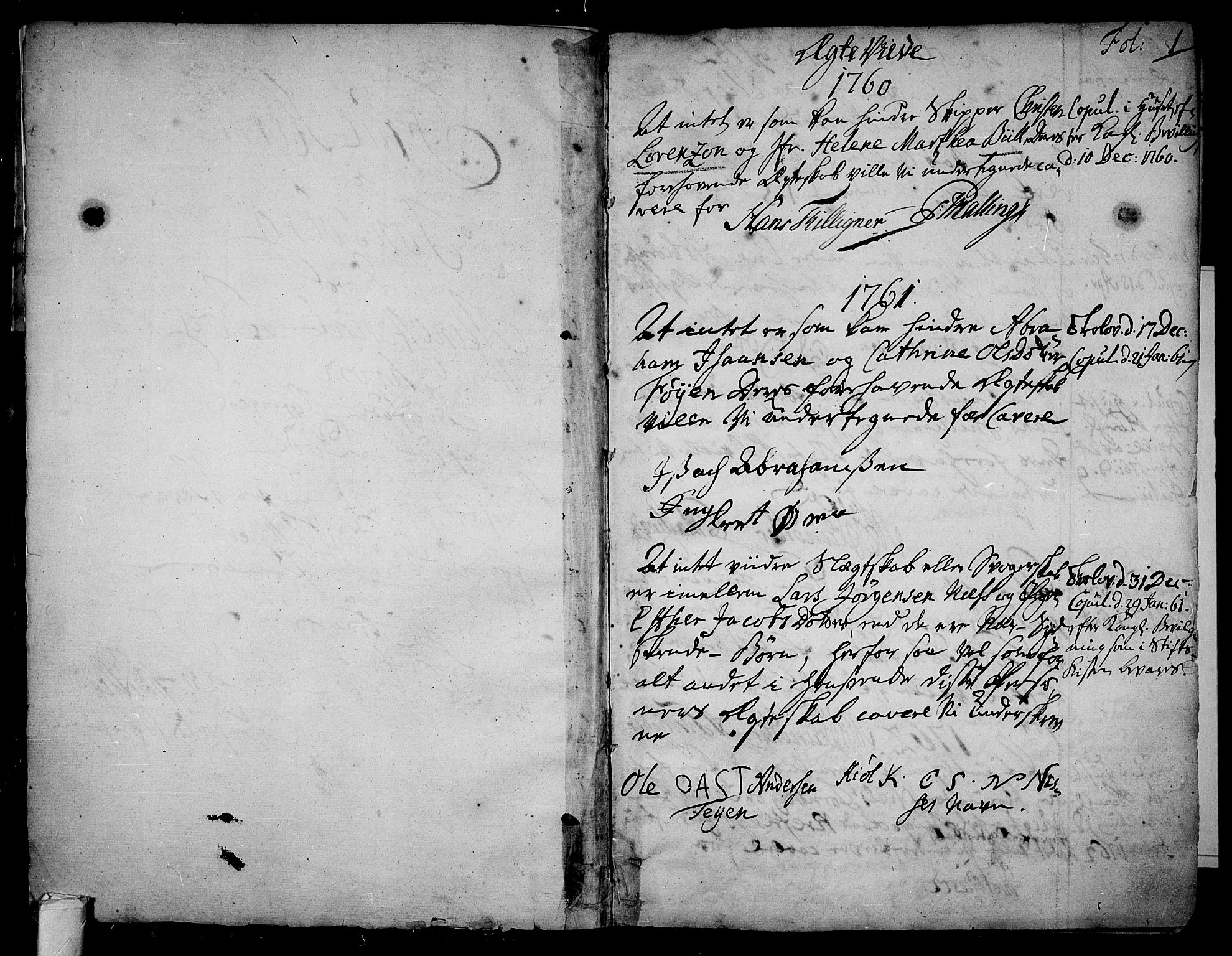 Tønsberg kirkebøker, SAKO/A-330/F/Fa/L0002: Parish register (official) no. I 2, 1760-1796, p. 1