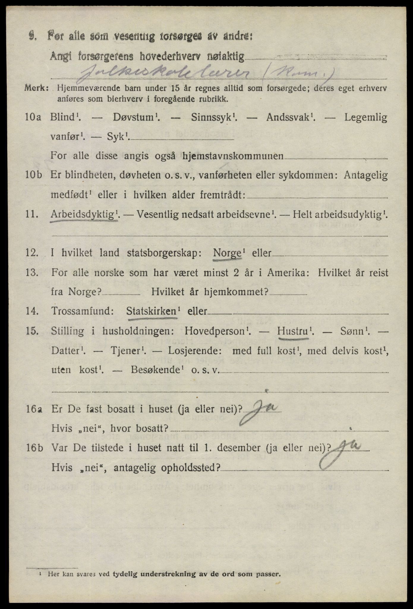 SAO, 1920 census for Mysen, 1920, p. 3252