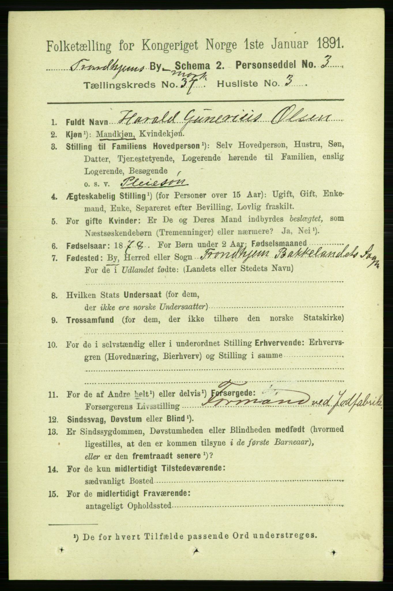 RA, 1891 census for 1601 Trondheim, 1891, p. 28109