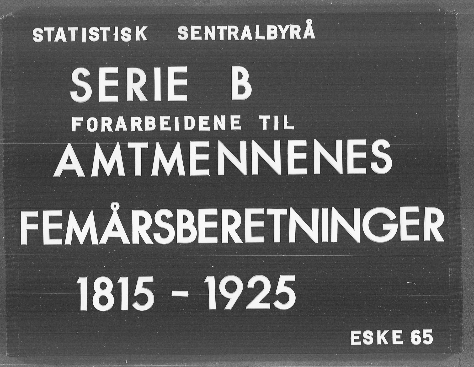 Statistisk sentralbyrå, Næringsøkonomiske emner, Generelt - Amtmennenes femårsberetninger, AV/RA-S-2233/F/Fa/L0065: --, 1885, p. 1