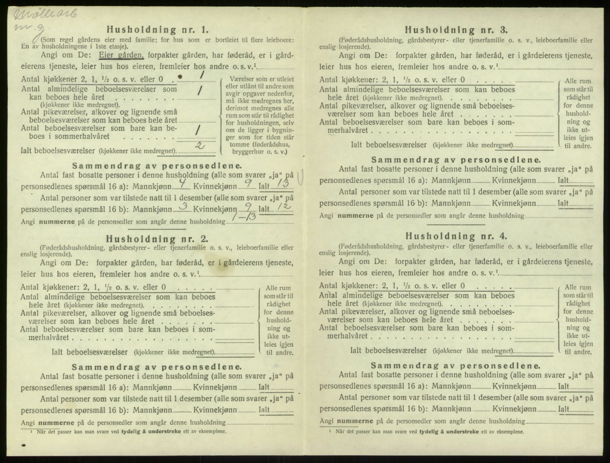 SAB, 1920 census for Hosanger, 1920, p. 504