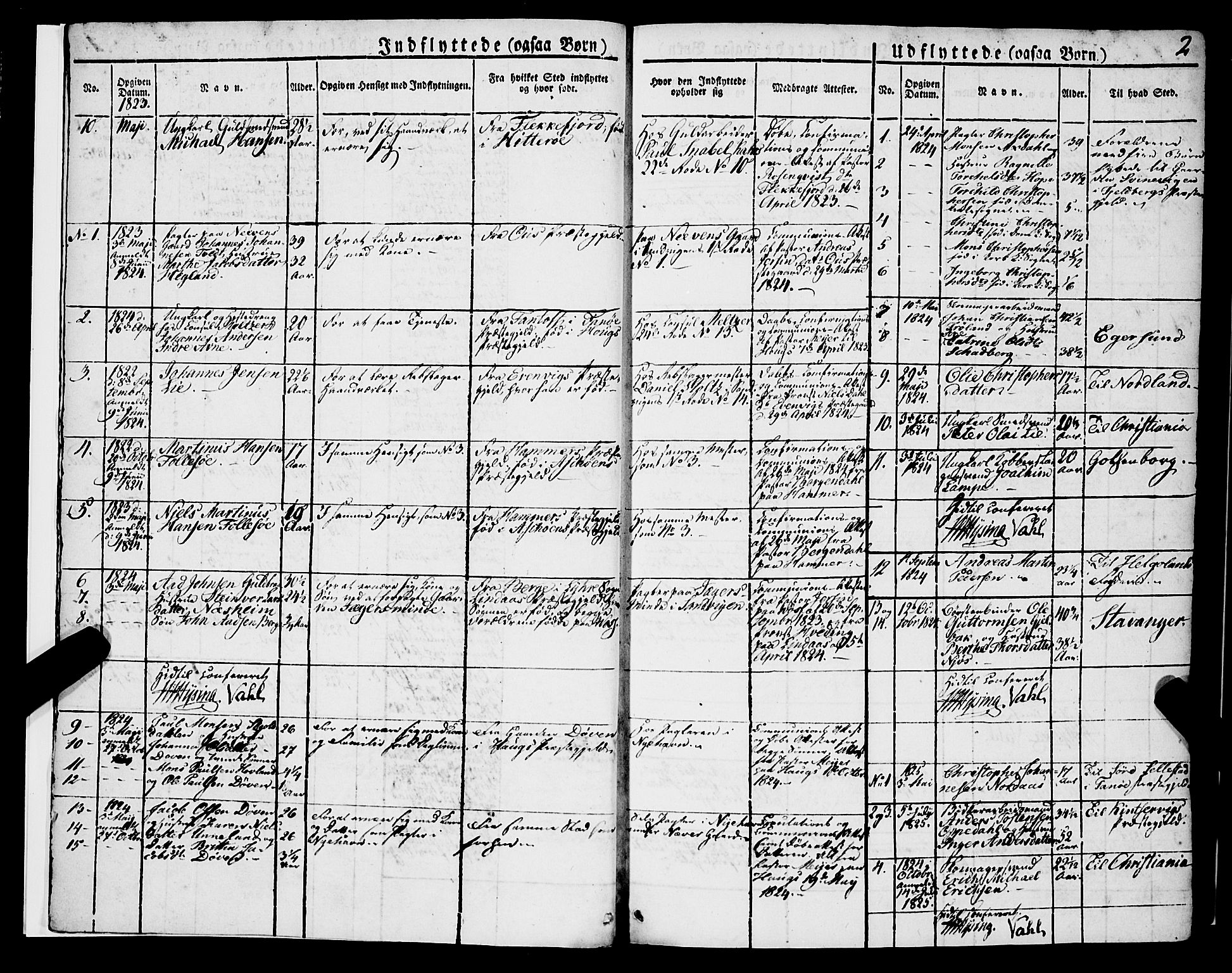 Korskirken sokneprestembete, SAB/A-76101/H/Haa/L0050: Parish register (official) no. F 1, 1821-1869, p. 2