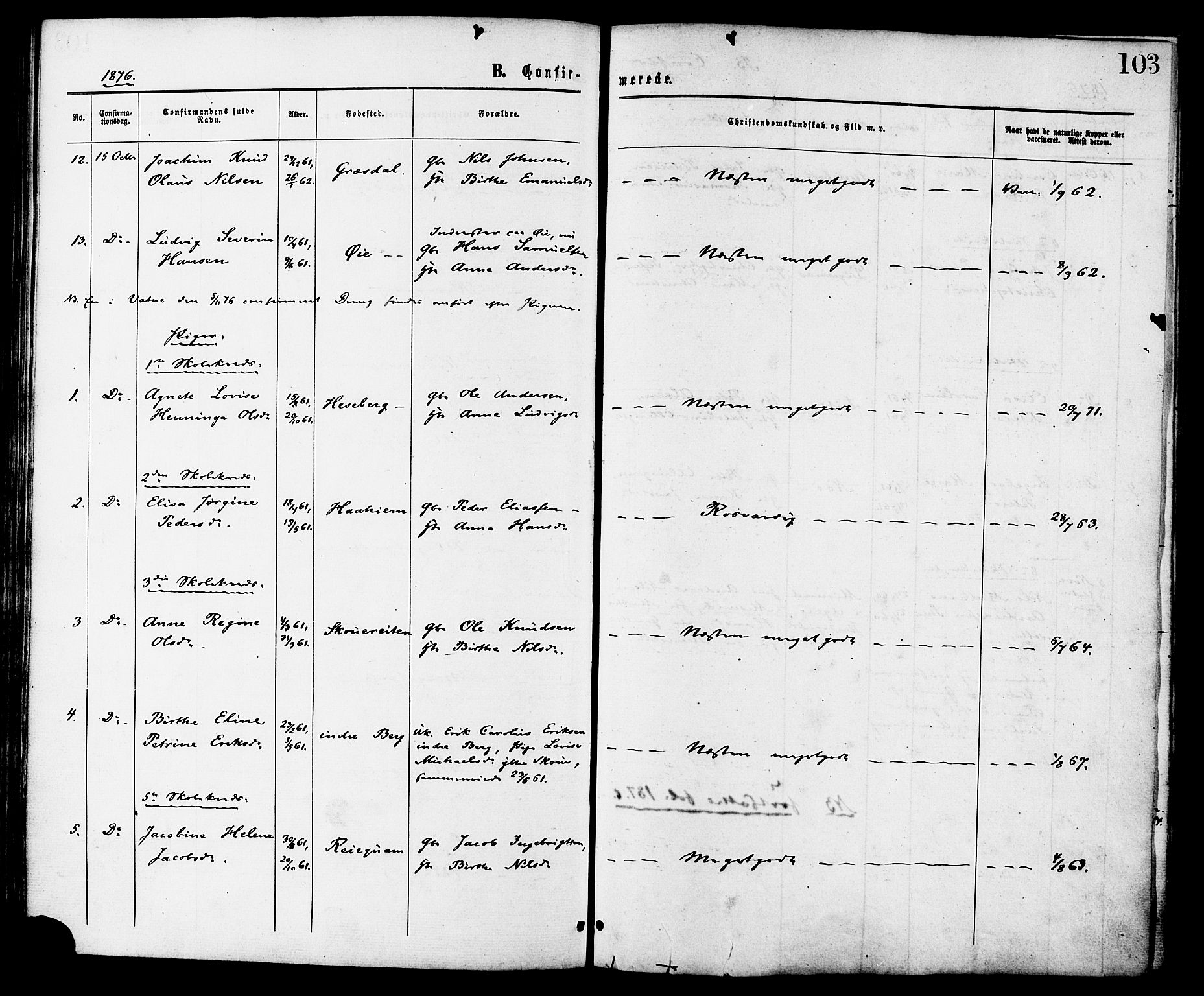 Ministerialprotokoller, klokkerbøker og fødselsregistre - Møre og Romsdal, AV/SAT-A-1454/524/L0355: Parish register (official) no. 524A07, 1864-1879, p. 103