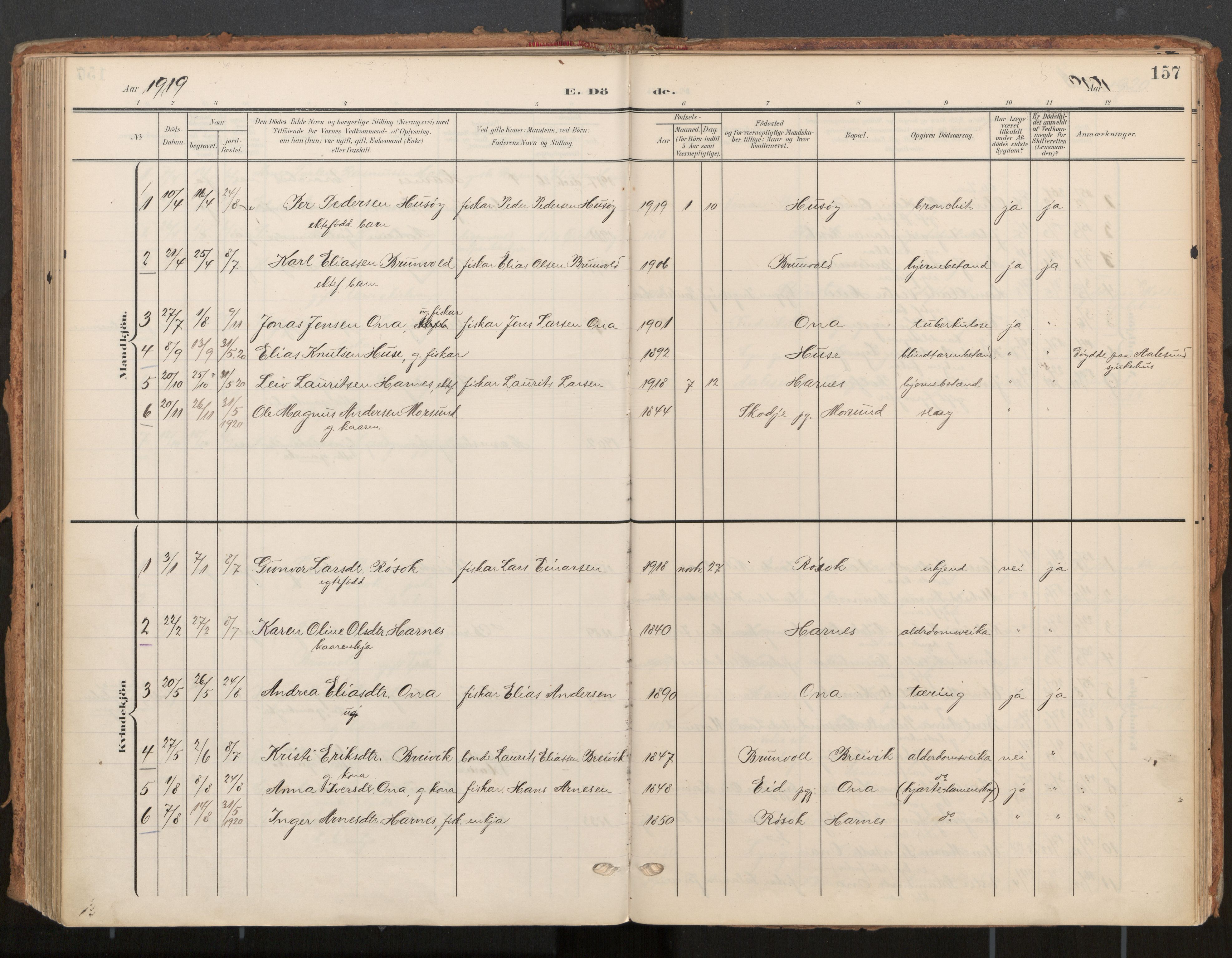 Ministerialprotokoller, klokkerbøker og fødselsregistre - Møre og Romsdal, AV/SAT-A-1454/561/L0730: Parish register (official) no. 561A04, 1901-1929, p. 157