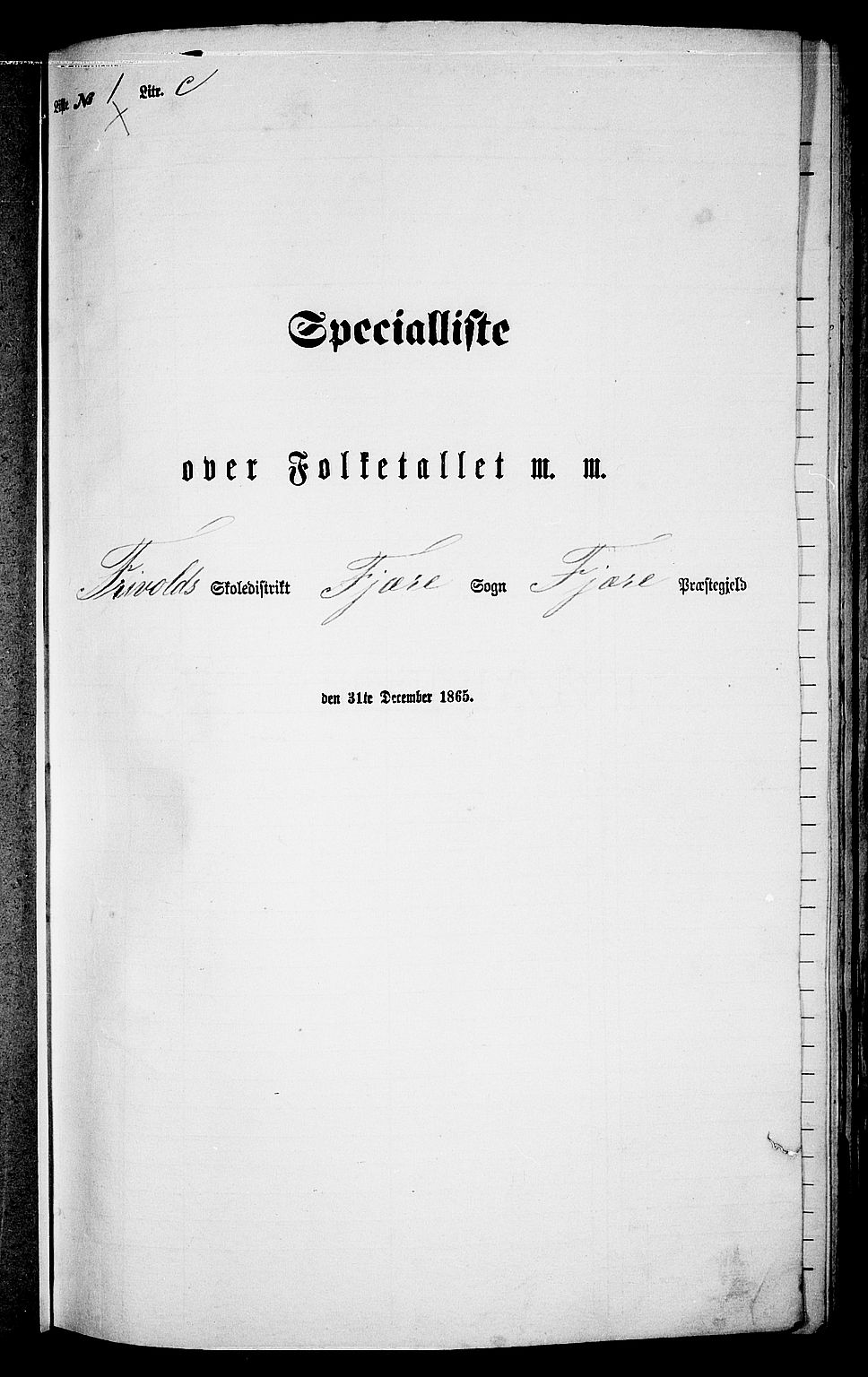 RA, 1865 census for Fjære/Fjære, 1865, p. 39