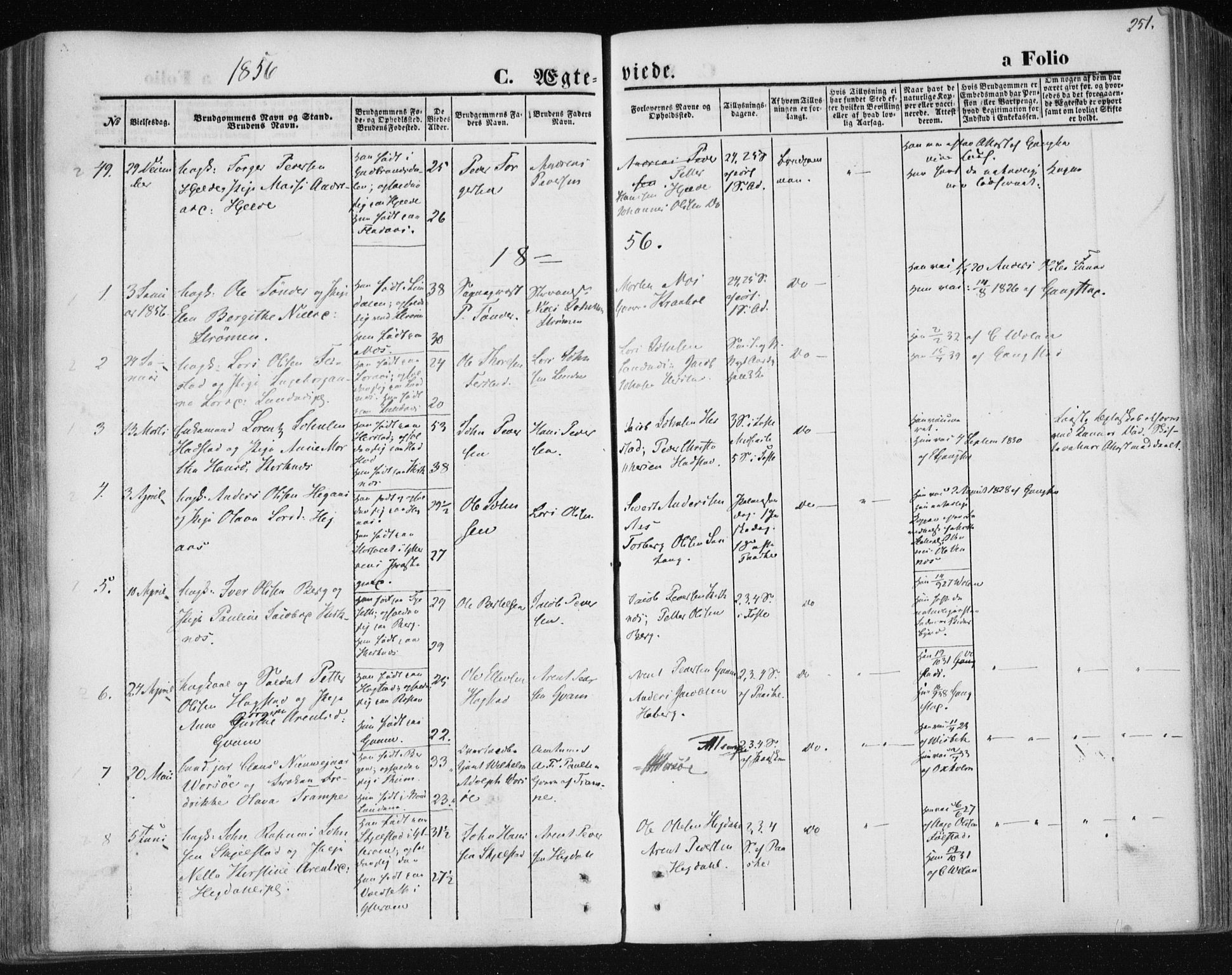 Ministerialprotokoller, klokkerbøker og fødselsregistre - Nord-Trøndelag, SAT/A-1458/730/L0283: Parish register (official) no. 730A08, 1855-1865, p. 251