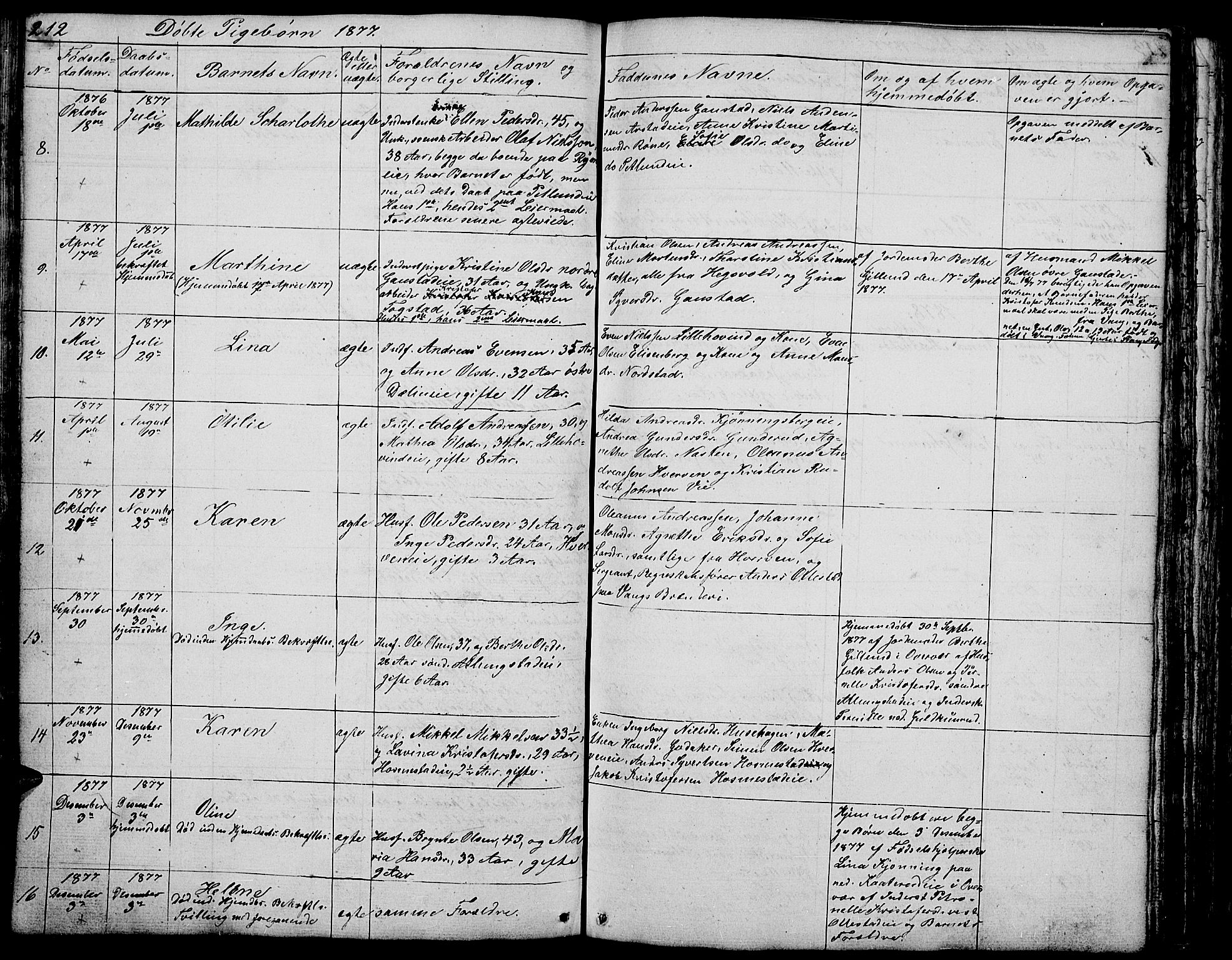 Stange prestekontor, AV/SAH-PREST-002/L/L0002: Parish register (copy) no. 2, 1838-1879, p. 212