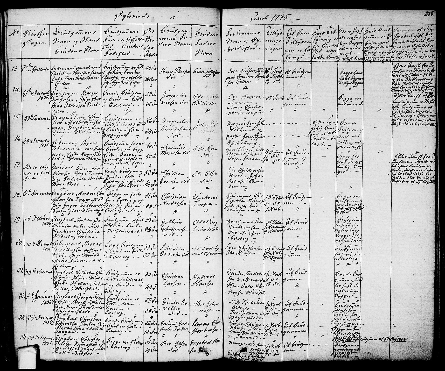 Eidsberg prestekontor Kirkebøker, AV/SAO-A-10905/F/Fa/L0008: Parish register (official) no. I 8, 1832-1848, p. 238