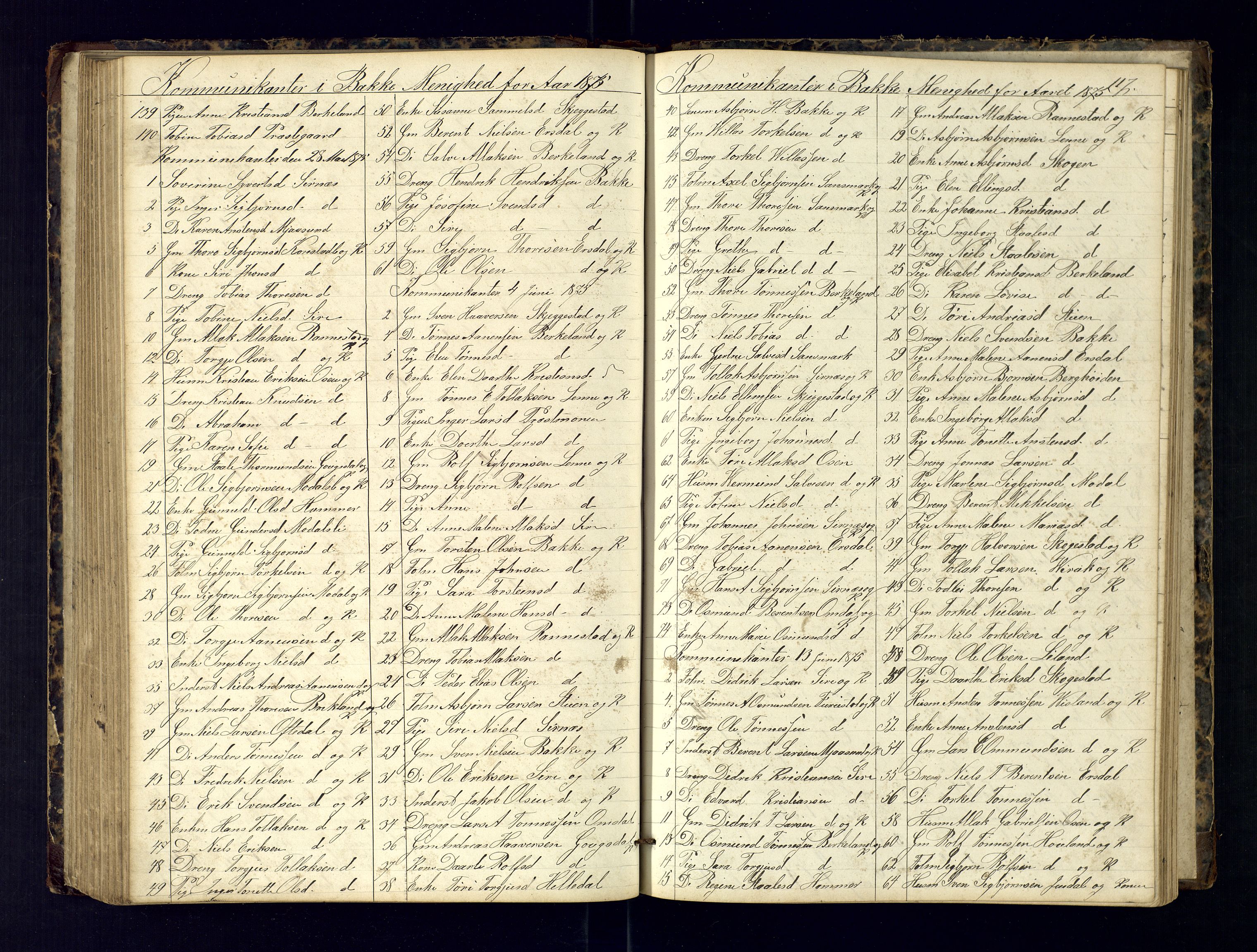 Bakke sokneprestkontor, AV/SAK-1111-0002/F/Fc/Fca/L0001: Communicants register no. C-1, 1862-1878, p. 117