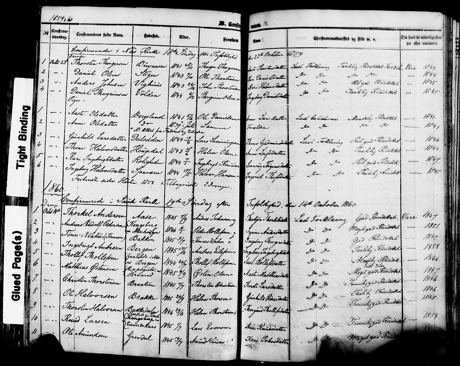 Sauherad kirkebøker, AV/SAKO-A-298/F/Fa/L0007: Parish register (official) no. I 7, 1851-1873, p. 110