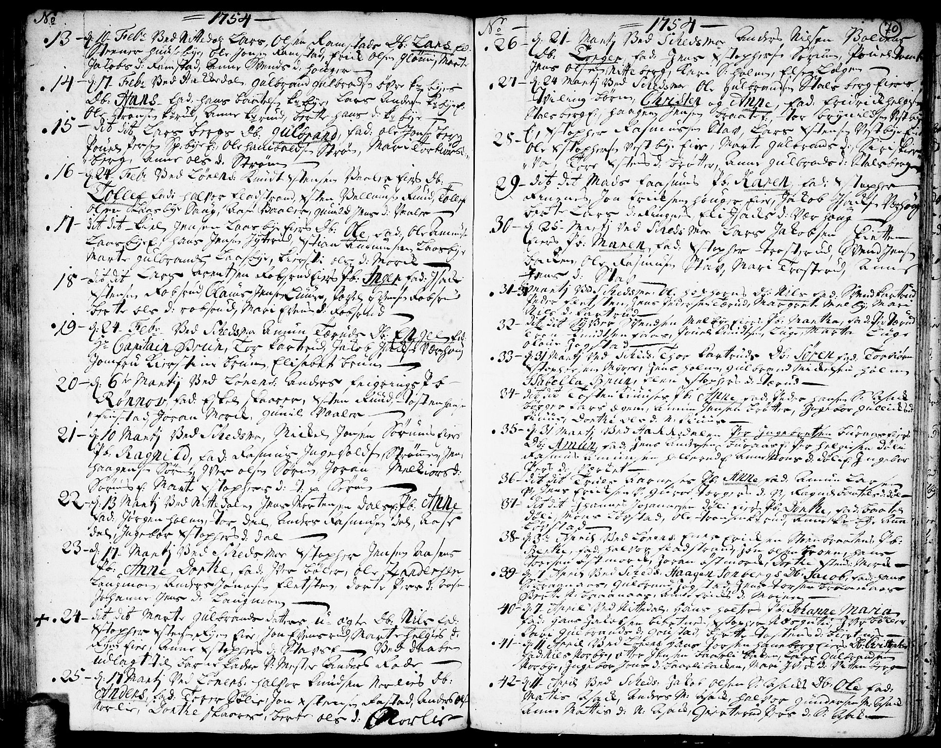 Skedsmo prestekontor Kirkebøker, AV/SAO-A-10033a/F/Fa/L0003: Parish register (official) no. I 3, 1737-1759, p. 70