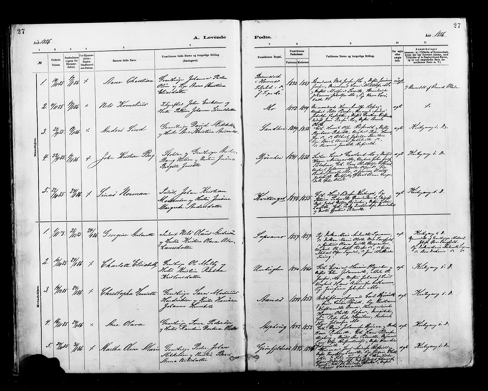 Ministerialprotokoller, klokkerbøker og fødselsregistre - Nordland, SAT/A-1459/827/L0400: Parish register (official) no. 827A12, 1883-1903, p. 27